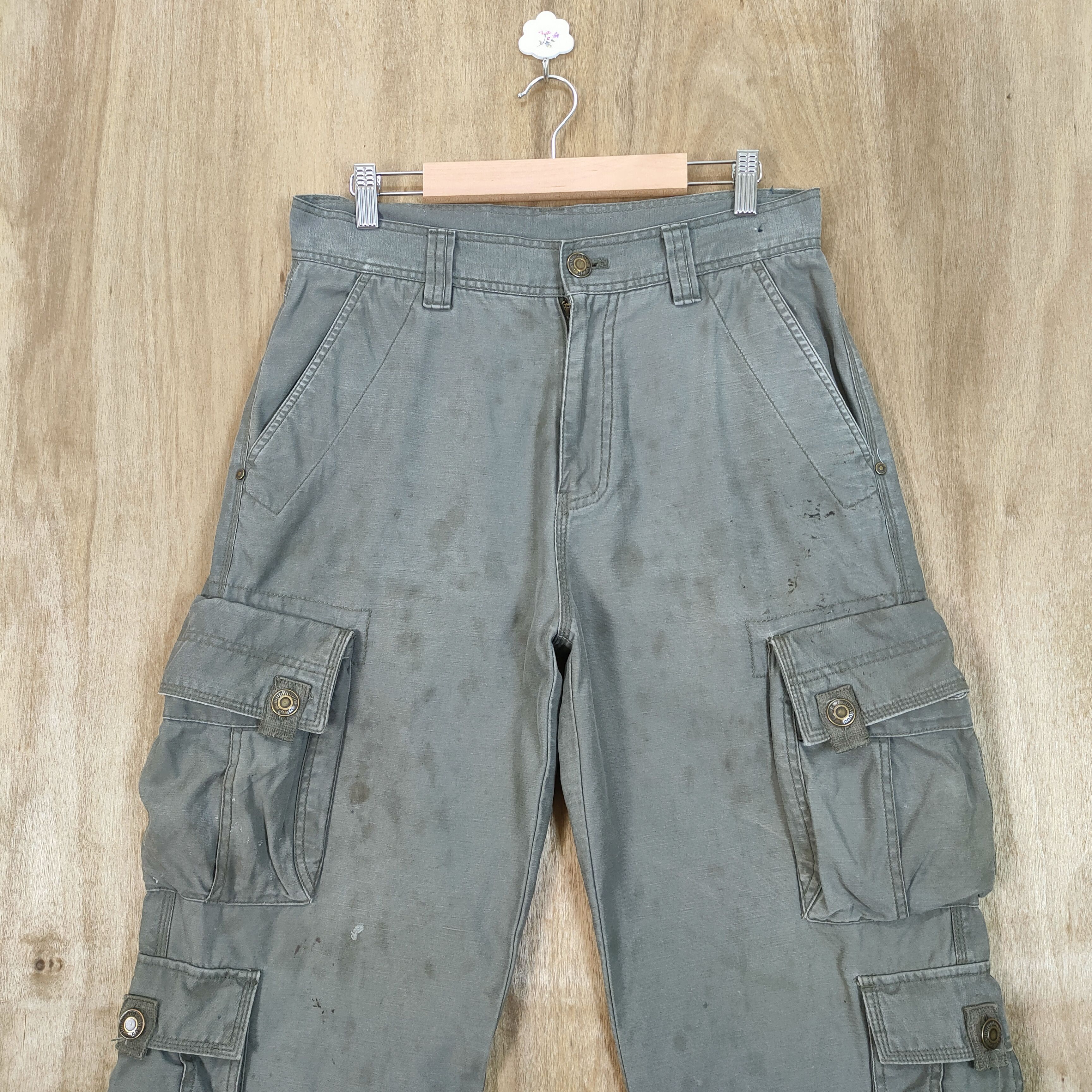 Japanese Brand VINTAGE BURWOOD FADED RUSTY CARGO PANTS Size US 32 / EU 48 - 2 Thumbnail
