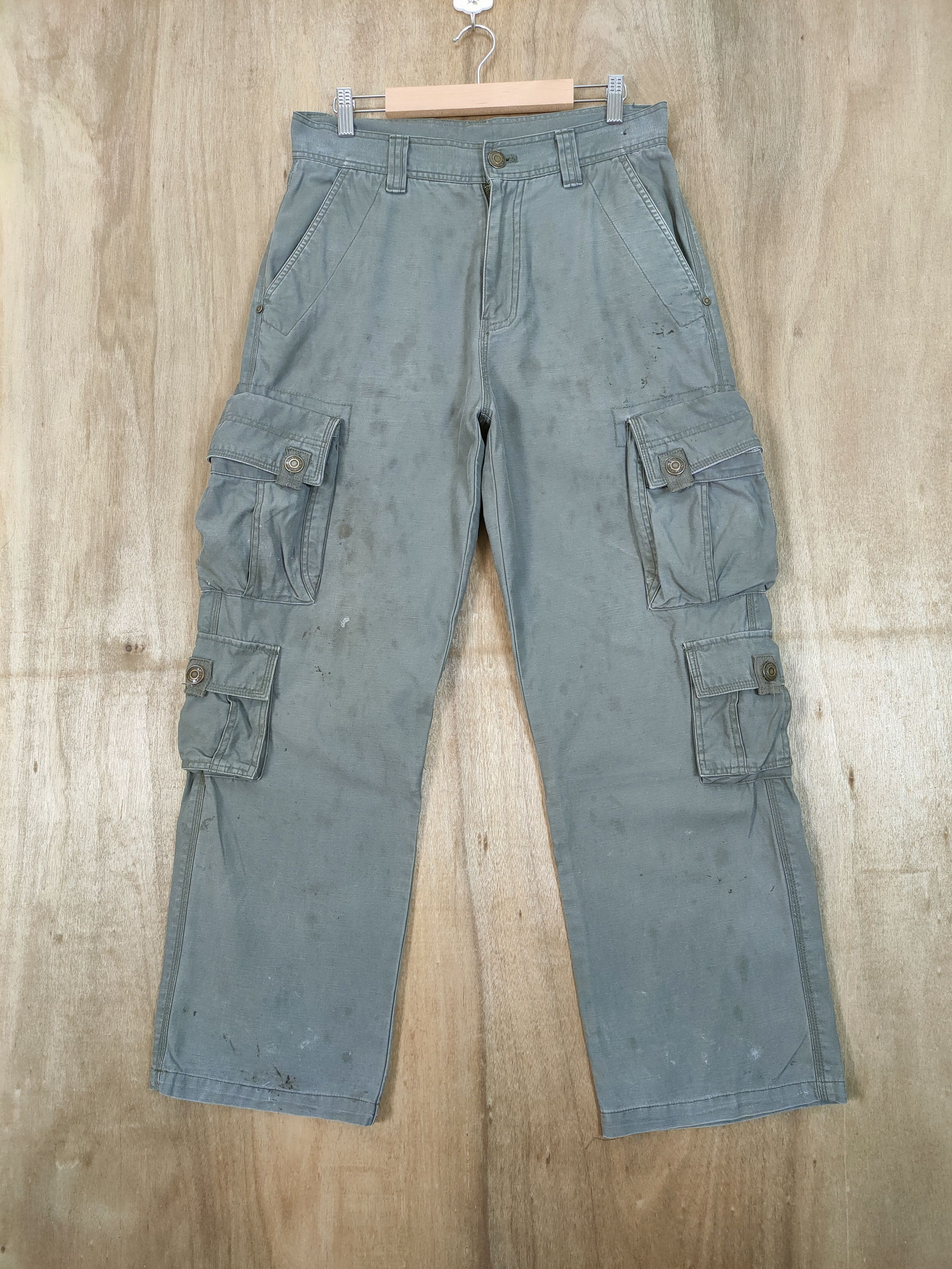 Japanese Brand VINTAGE BURWOOD FADED RUSTY CARGO PANTS Size US 32 / EU 48 - 1 Thumbnail