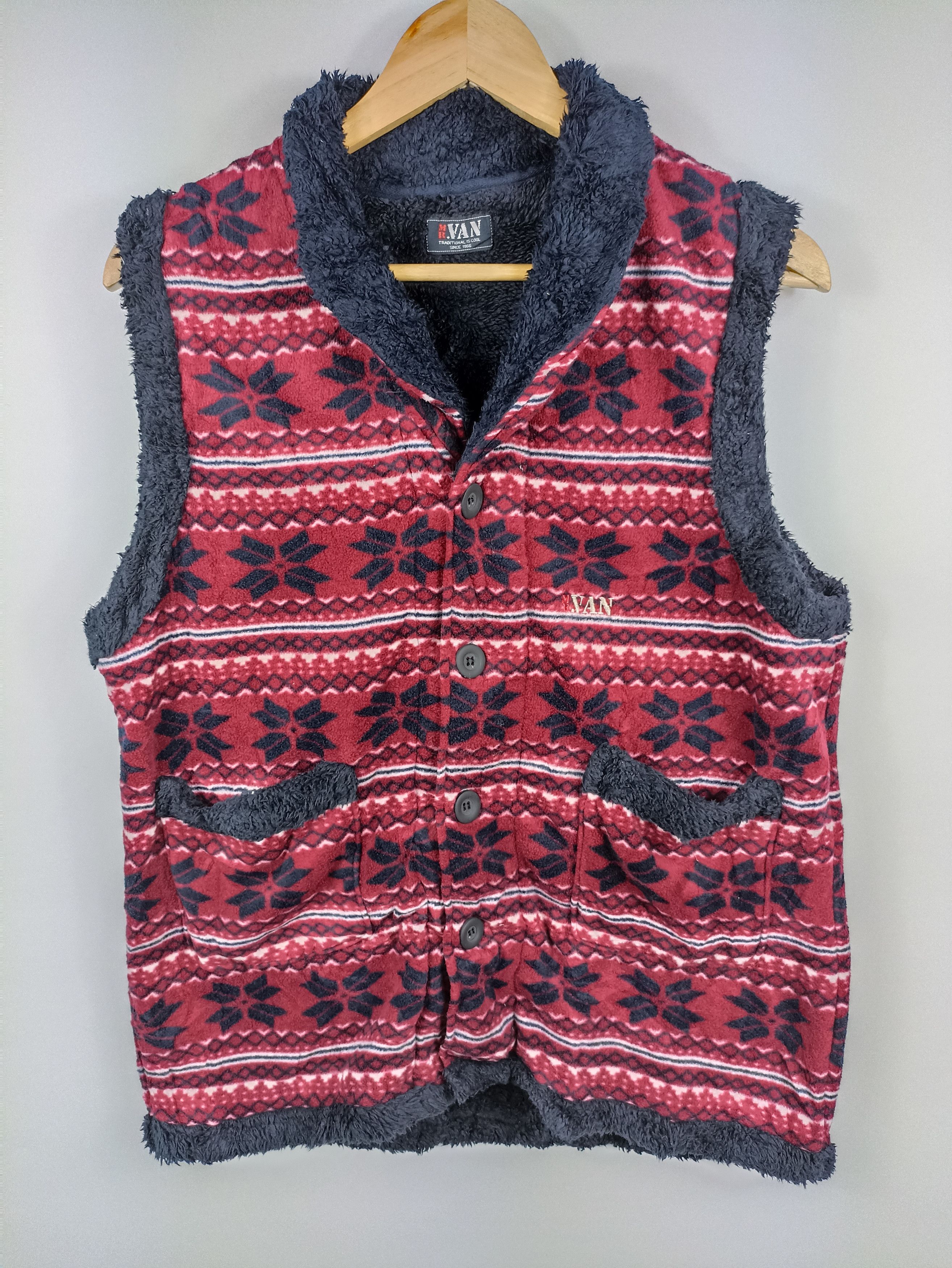 Japanese Brand × Vintage Vintage Vans Fleece Sleeve Less Vest Size US M / EU 48-50 / 2 - 1 Thumbnail