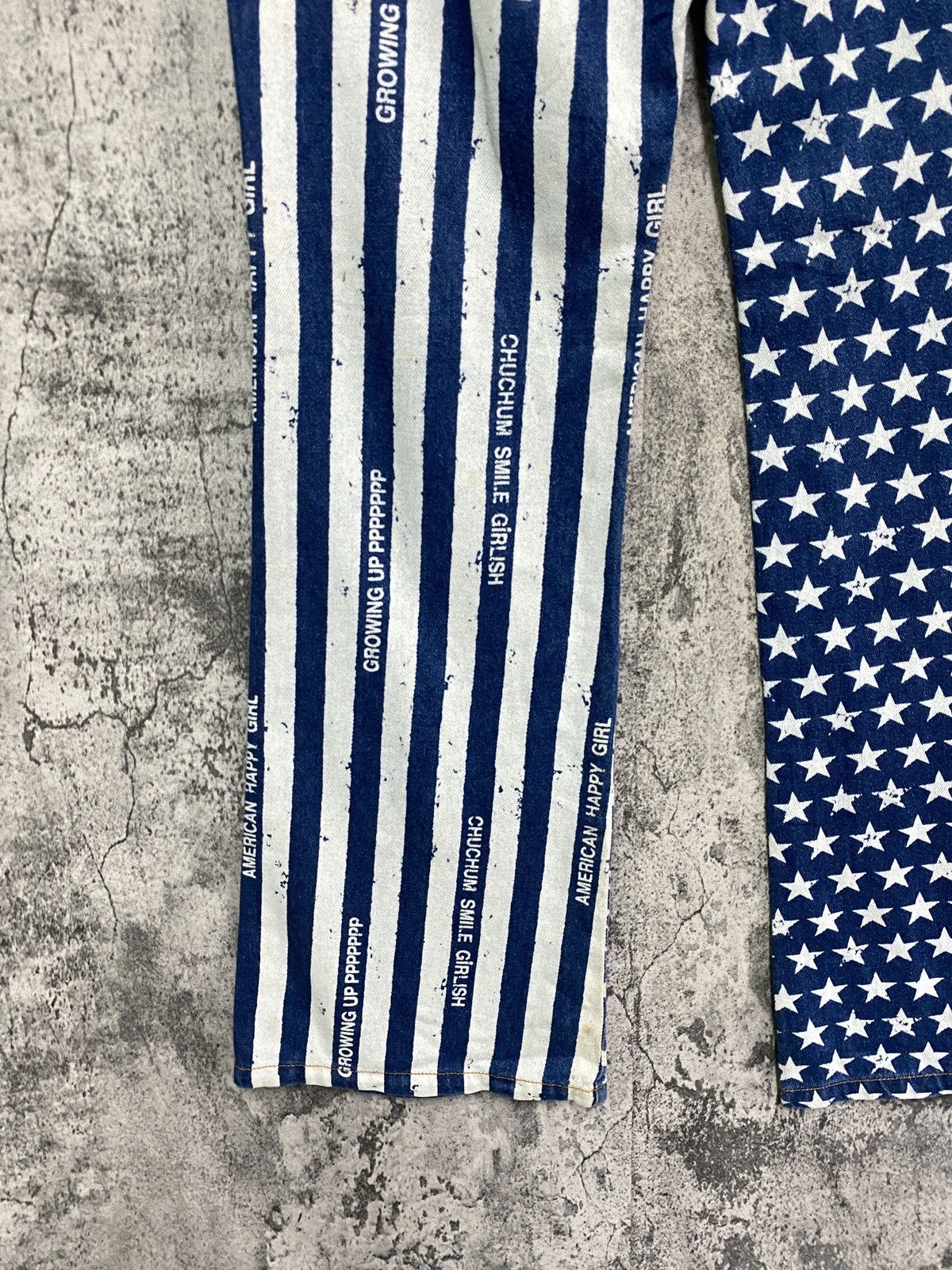 Designer × Japanese Brand Japanese CHUCHUM Star Striped Flared Design Pants Size US 26 / EU 42 - 14 Thumbnail