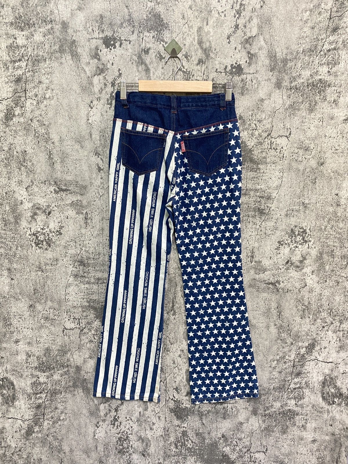Designer × Japanese Brand Japanese CHUCHUM Star Striped Flared Design Pants Size US 26 / EU 42 - 2 Thumbnail