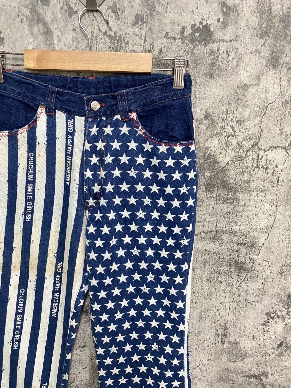 Designer × Japanese Brand Japanese CHUCHUM Star Striped Flared Design Pants Size US 26 / EU 42 - 5 Thumbnail