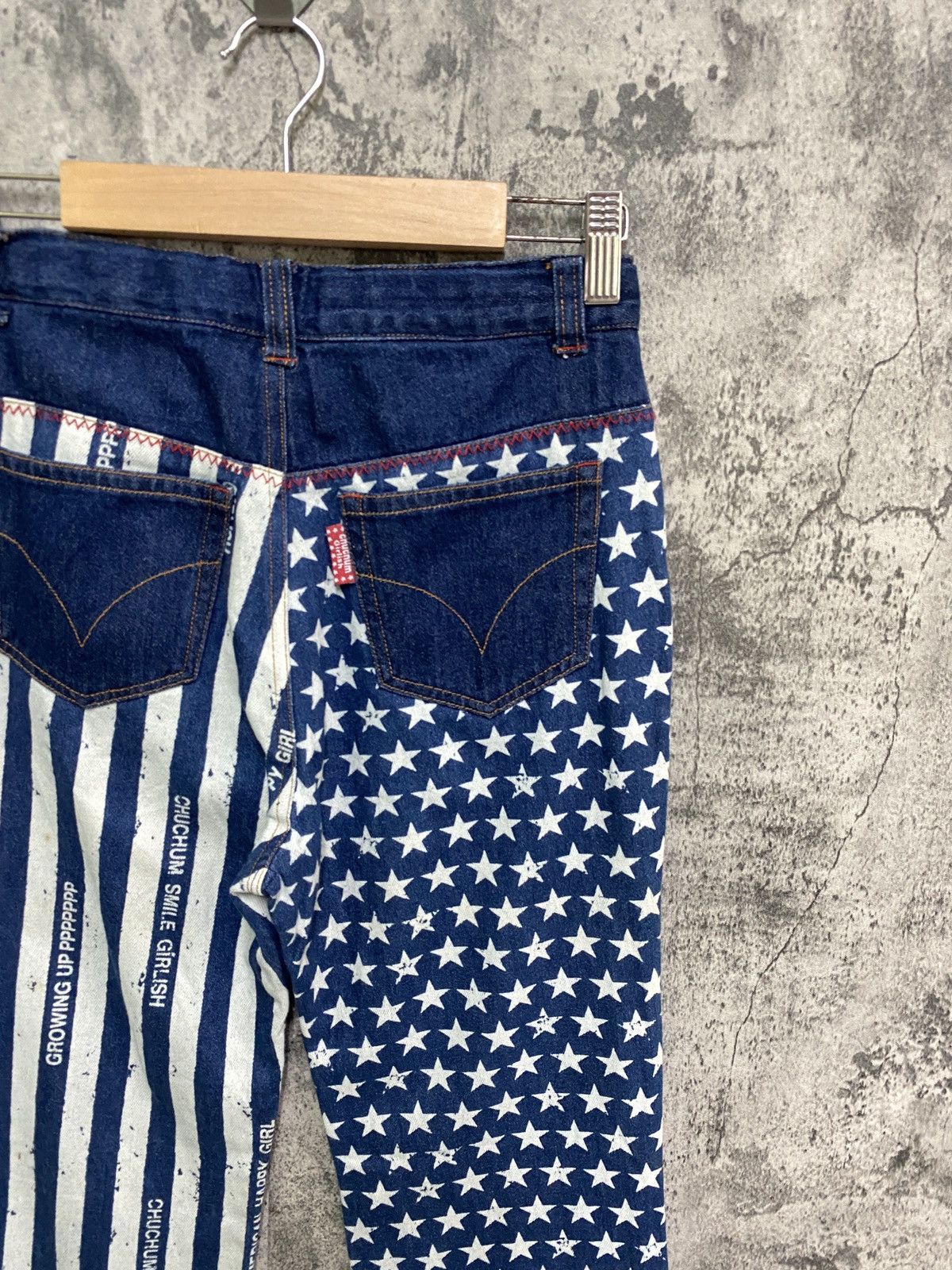 Designer × Japanese Brand Japanese CHUCHUM Star Striped Flared Design Pants Size US 26 / EU 42 - 12 Thumbnail