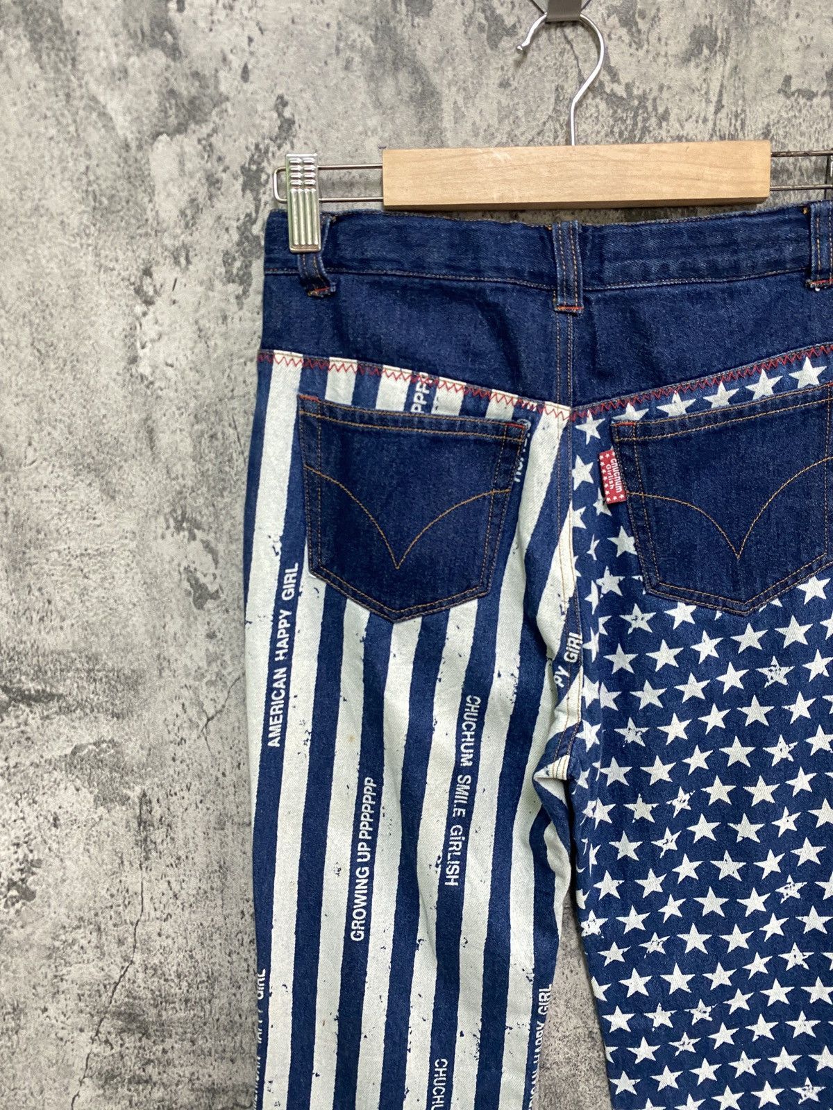 Designer × Japanese Brand Japanese CHUCHUM Star Striped Flared Design Pants Size US 26 / EU 42 - 11 Thumbnail