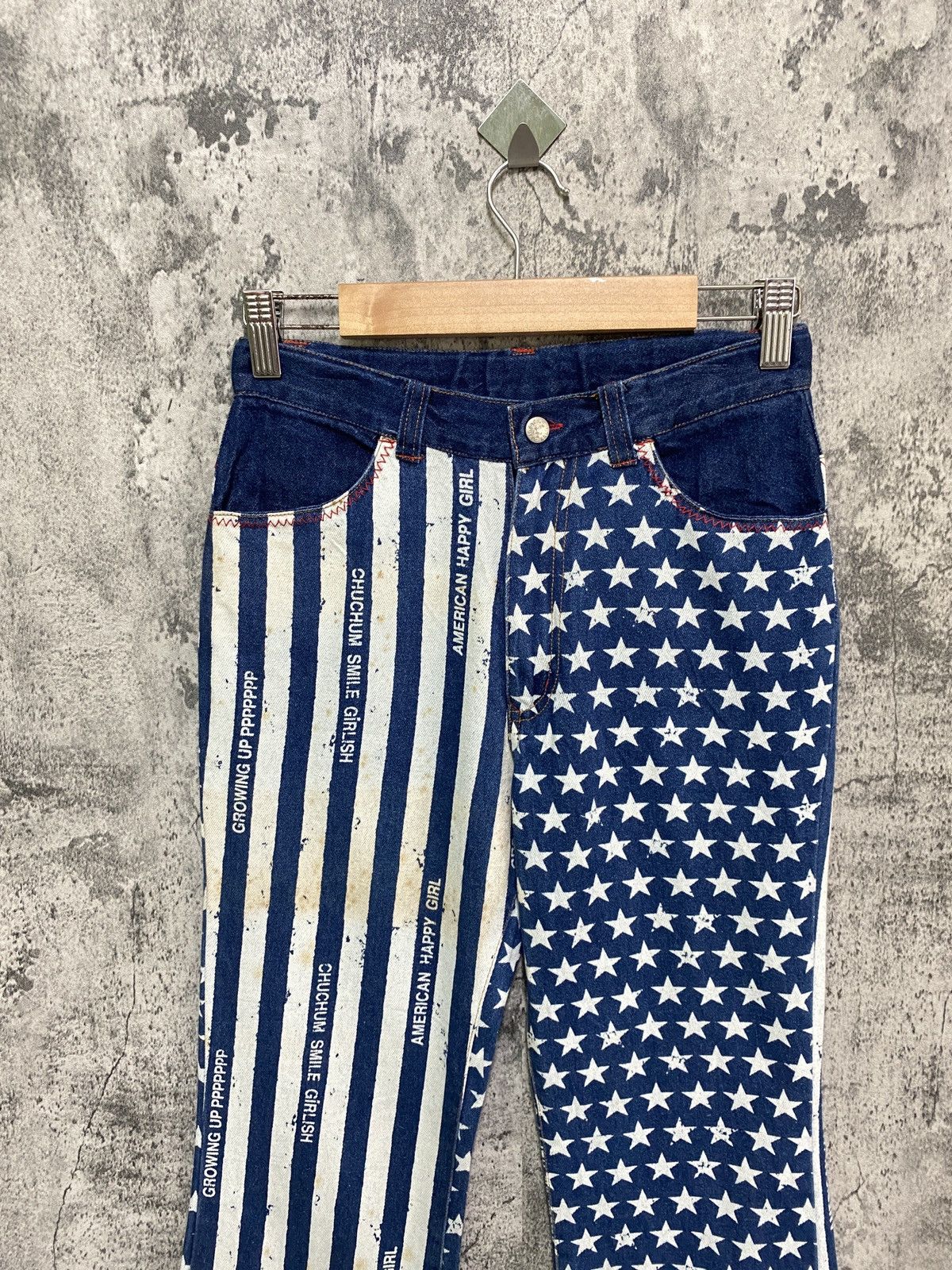 Designer × Japanese Brand Japanese CHUCHUM Star Striped Flared Design Pants Size US 26 / EU 42 - 3 Thumbnail