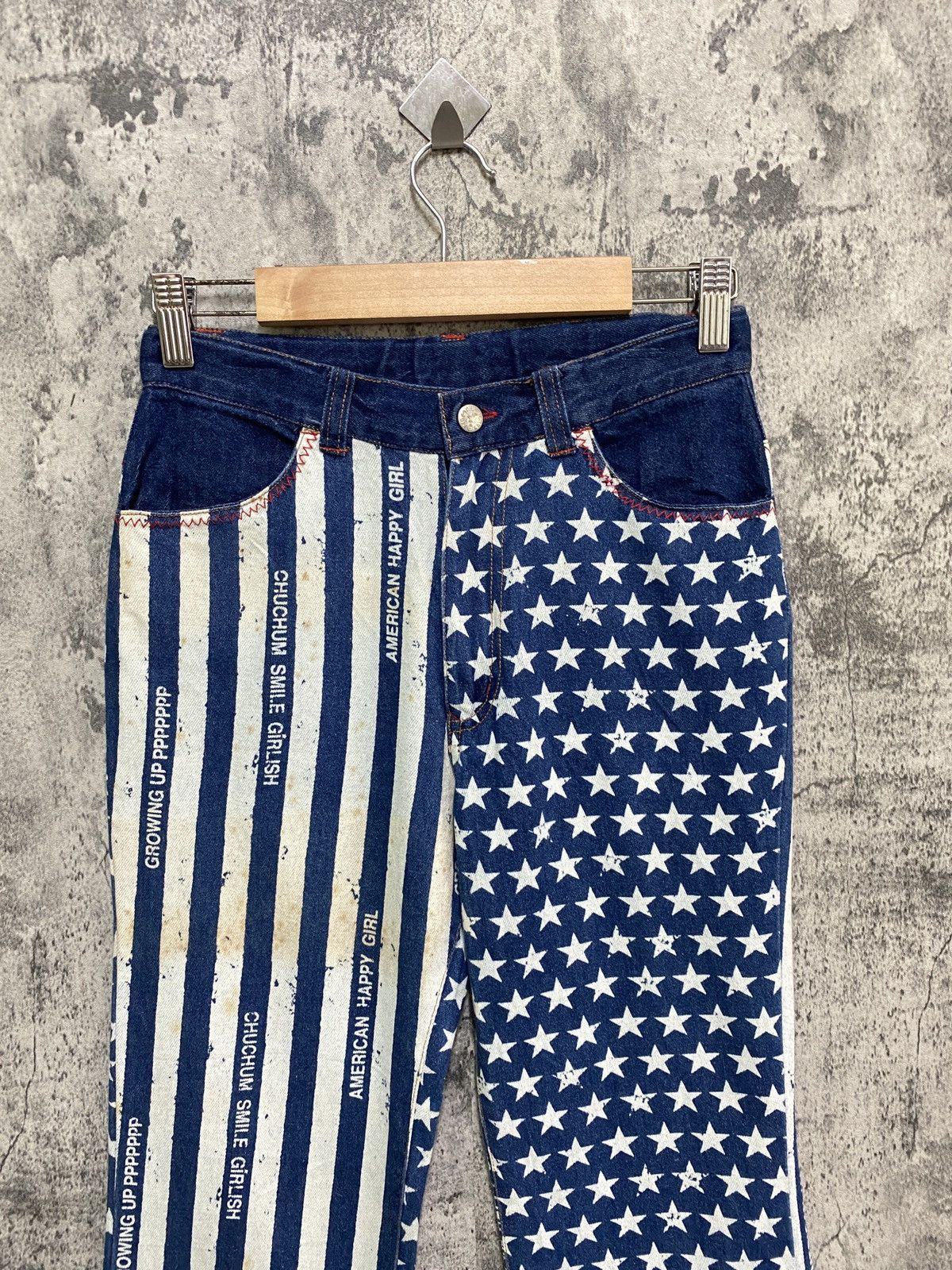Designer × Japanese Brand Japanese CHUCHUM Star Striped Flared Design Pants Size US 26 / EU 42 - 7 Thumbnail