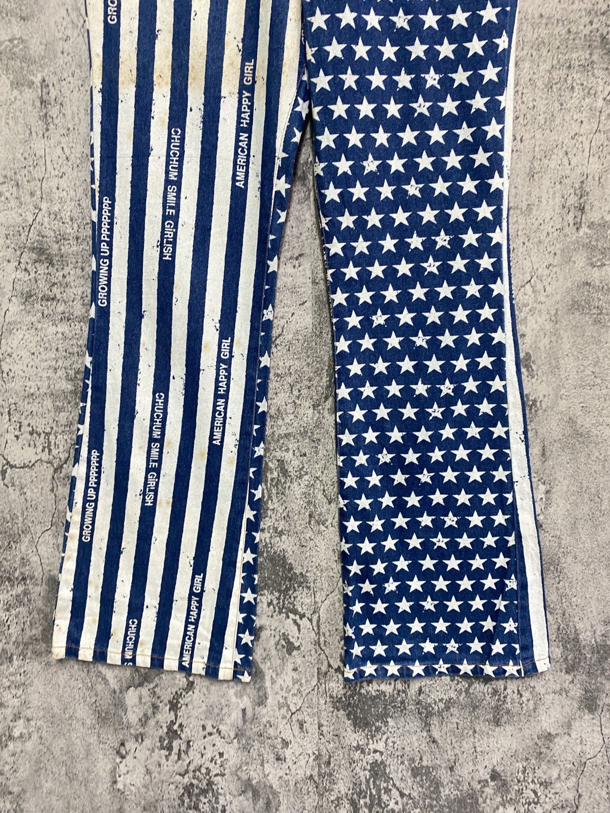 Designer × Japanese Brand Japanese CHUCHUM Star Striped Flared Design Pants Size US 26 / EU 42 - 6 Thumbnail