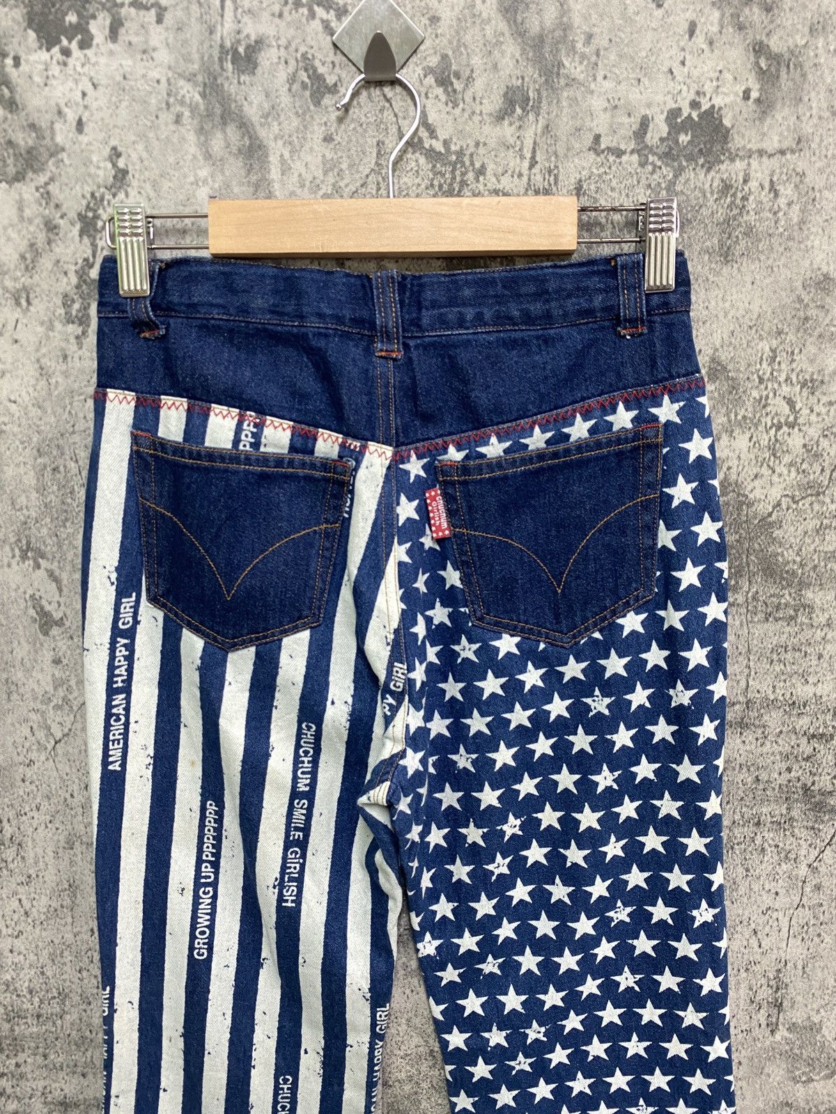 Designer × Japanese Brand Japanese CHUCHUM Star Striped Flared Design Pants Size US 26 / EU 42 - 10 Thumbnail