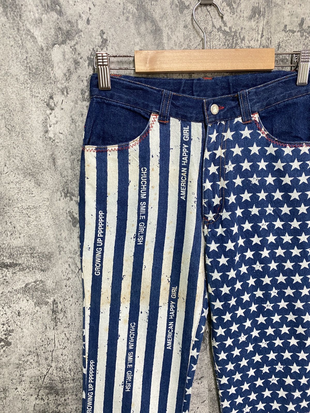 Designer × Japanese Brand Japanese CHUCHUM Star Striped Flared Design Pants Size US 26 / EU 42 - 4 Thumbnail