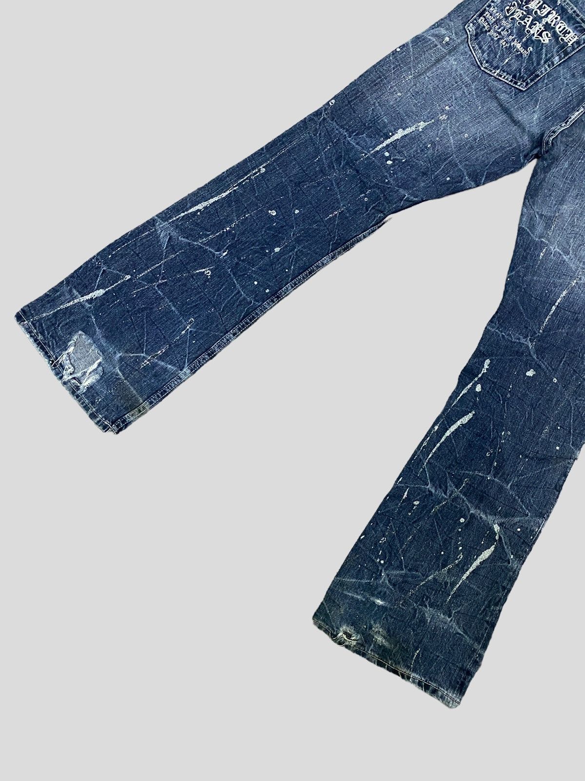 Hysteric Glamour VINTAGE SORRIDERE STUD GLITTER SPLASH FLARED DISTRESSED JEAN Size US 30 / EU 46 - 11 Thumbnail