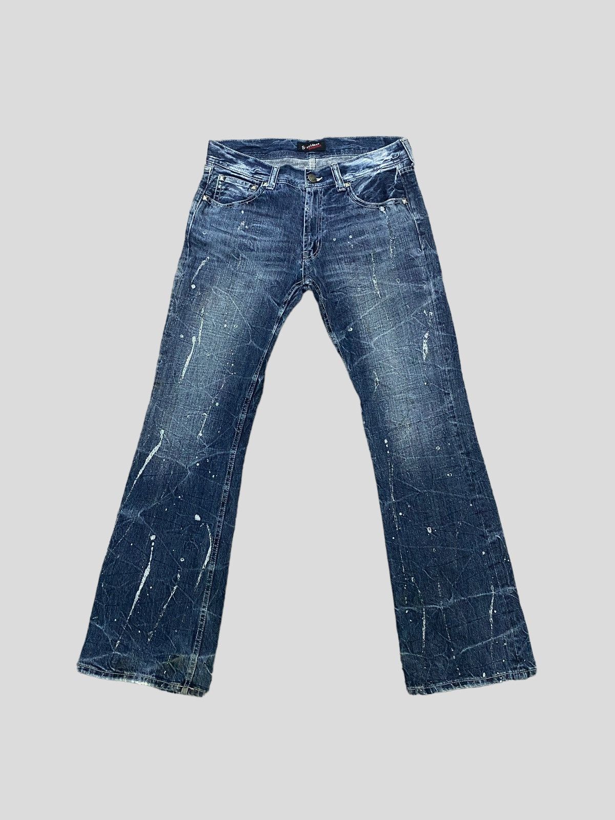 Hysteric Glamour VINTAGE SORRIDERE STUD GLITTER SPLASH FLARED DISTRESSED JEAN Size US 30 / EU 46 - 2 Thumbnail