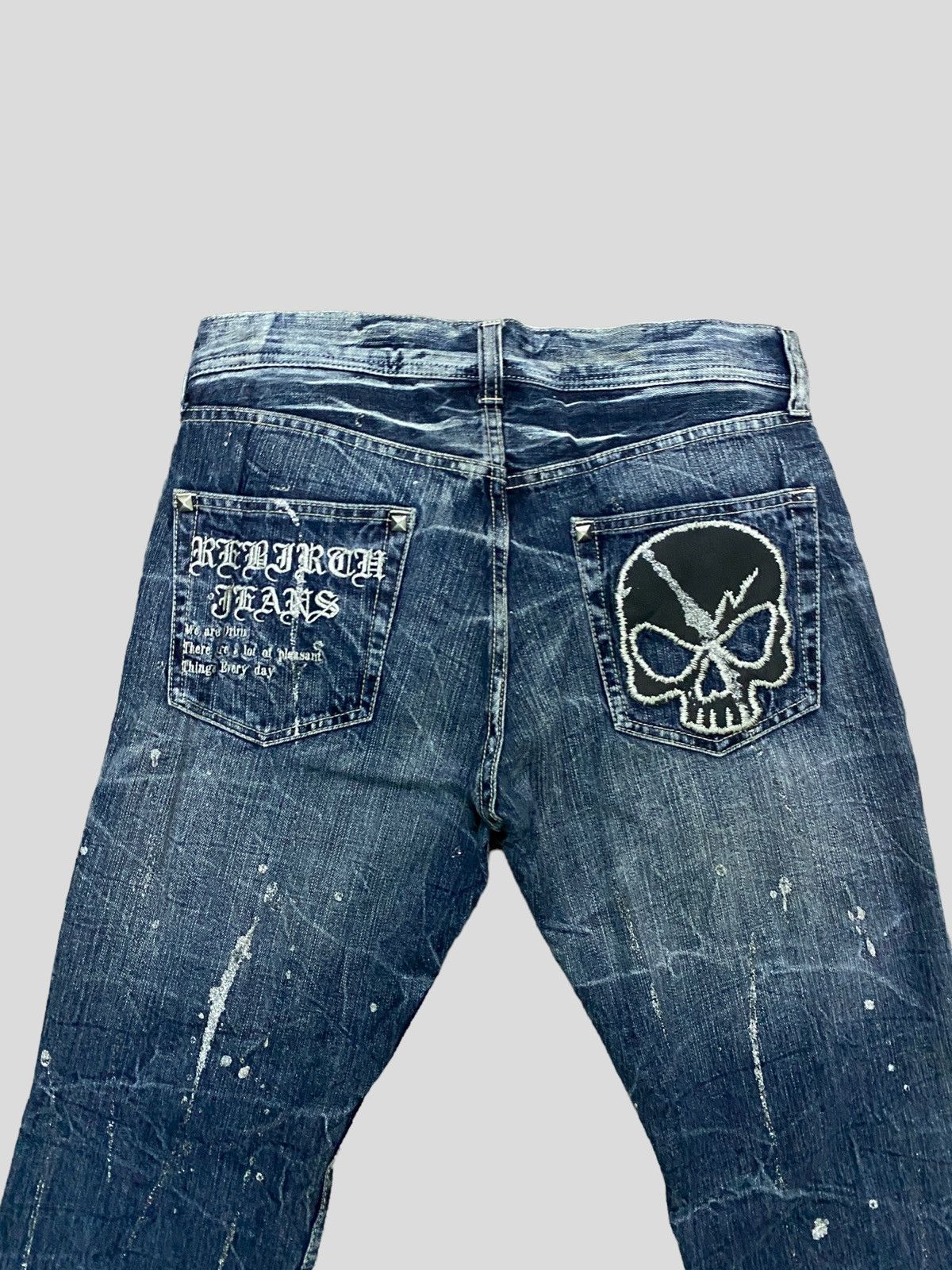 Hysteric Glamour VINTAGE SORRIDERE STUD GLITTER SPLASH FLARED DISTRESSED JEAN Size US 30 / EU 46 - 10 Thumbnail