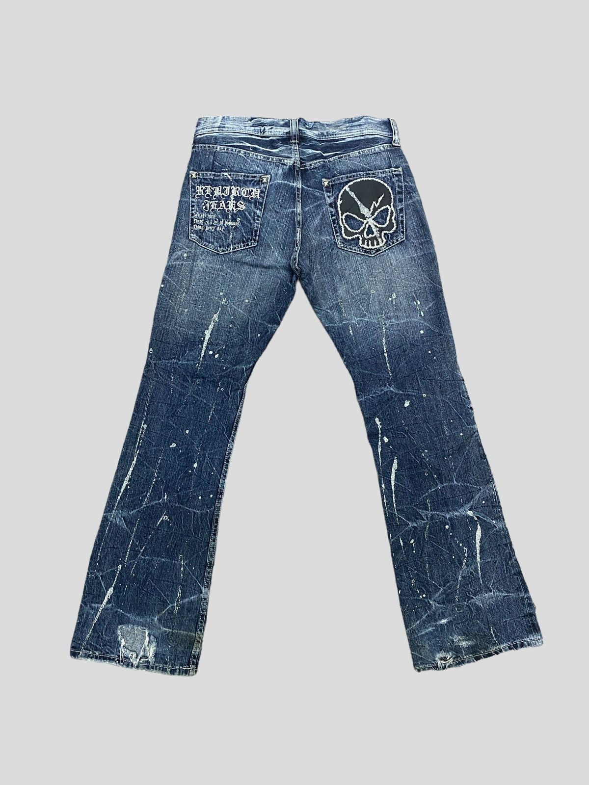 Hysteric Glamour VINTAGE SORRIDERE STUD GLITTER SPLASH FLARED DISTRESSED JEAN Size US 30 / EU 46 - 1 Thumbnail