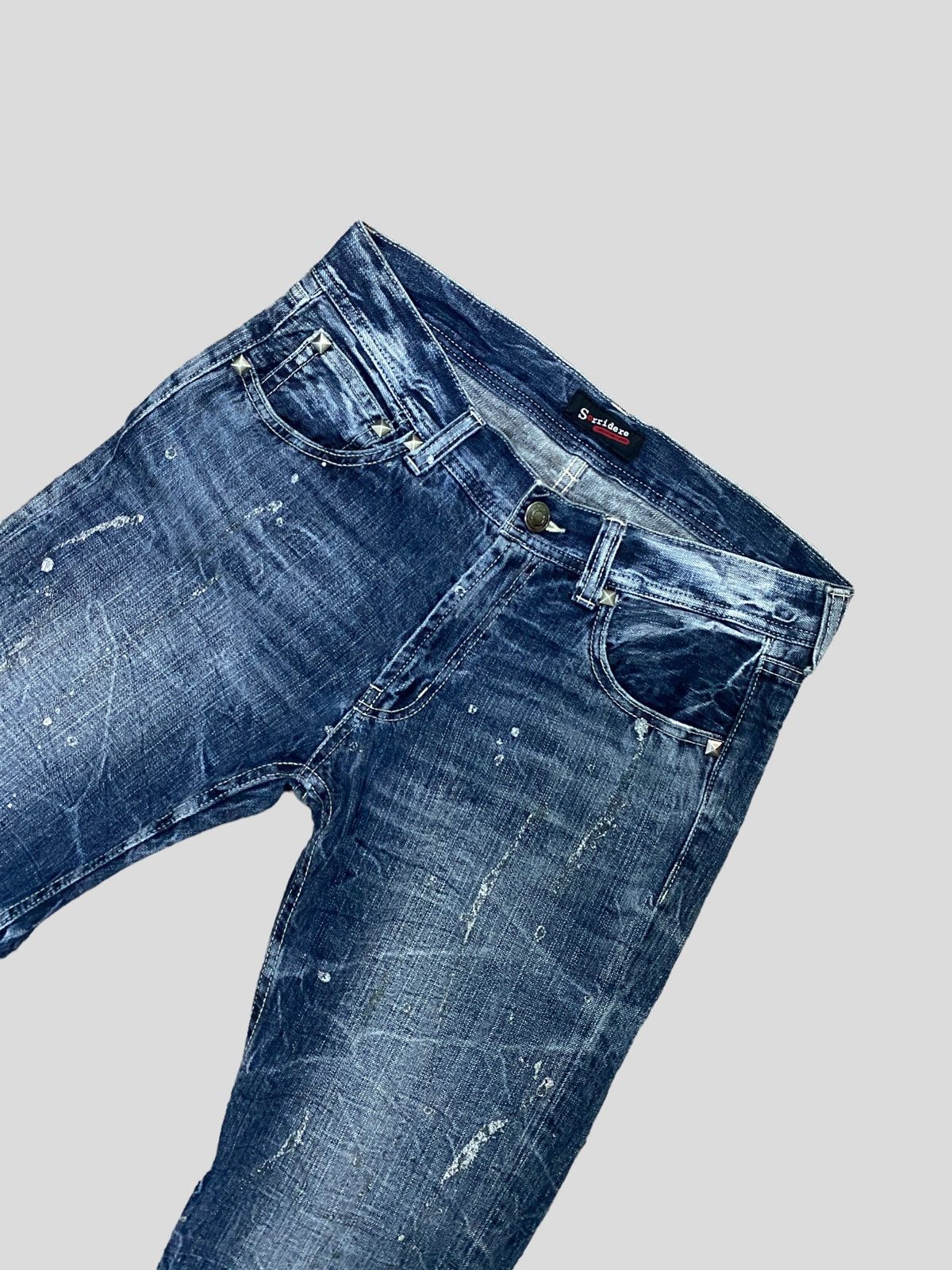 Hysteric Glamour VINTAGE SORRIDERE STUD GLITTER SPLASH FLARED DISTRESSED JEAN Size US 30 / EU 46 - 5 Thumbnail