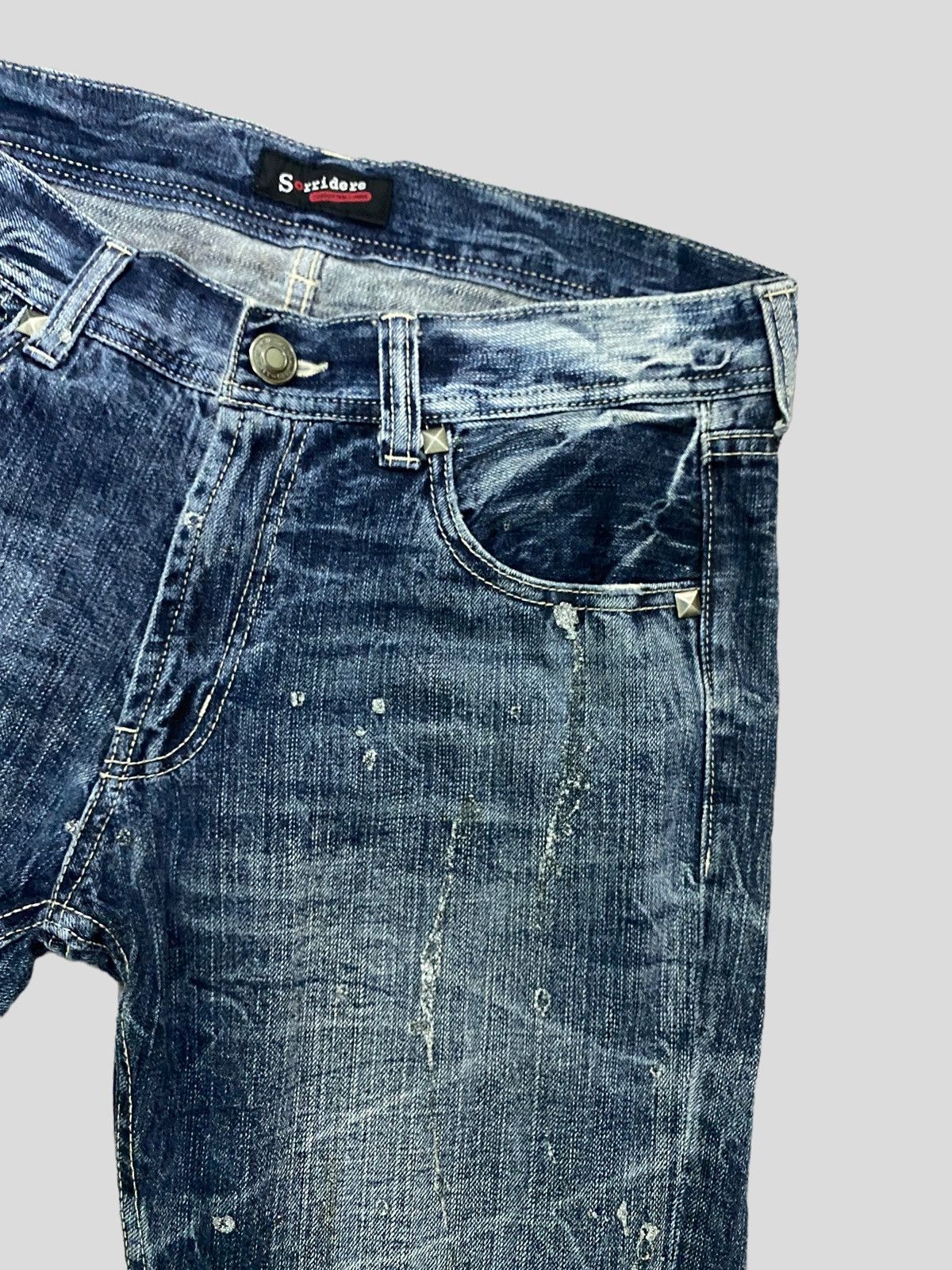 Hysteric Glamour VINTAGE SORRIDERE STUD GLITTER SPLASH FLARED DISTRESSED JEAN Size US 30 / EU 46 - 9 Thumbnail