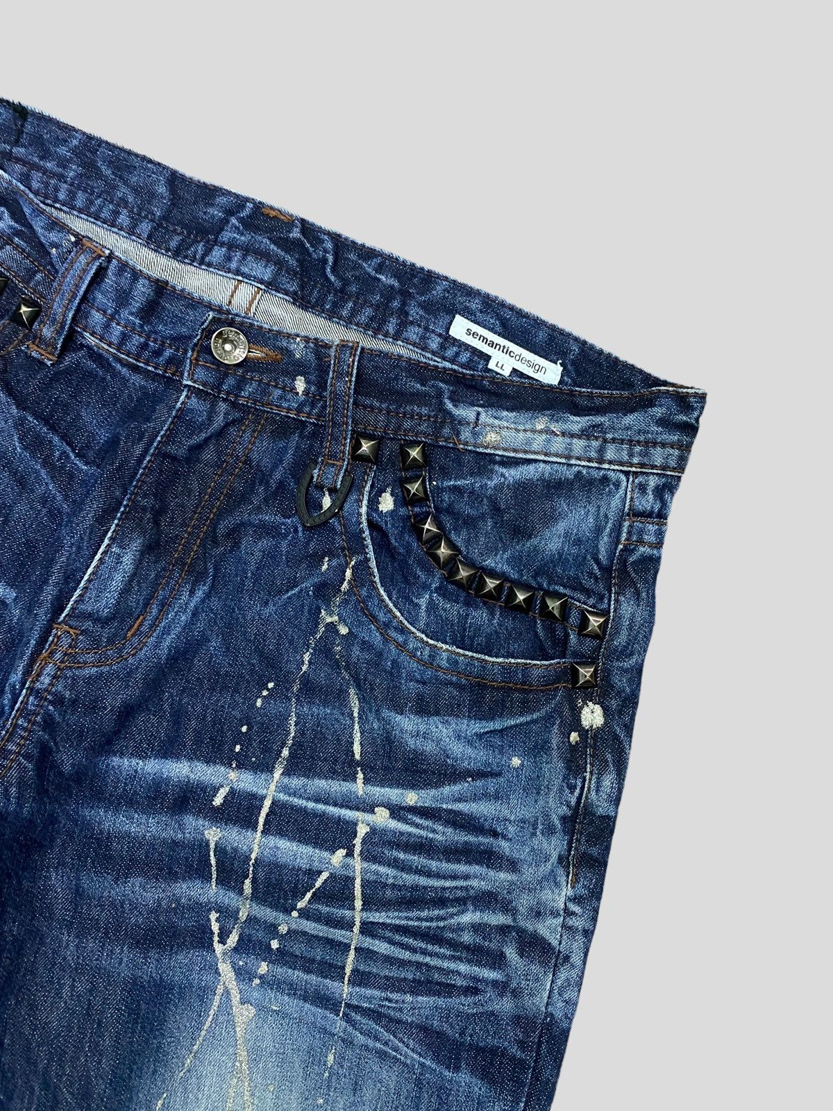 Vintage VINTAGE SEMANTIC DESIGN STUD GLITTER SPLASH DENIM Size US 32 / EU 48 - 6 Thumbnail