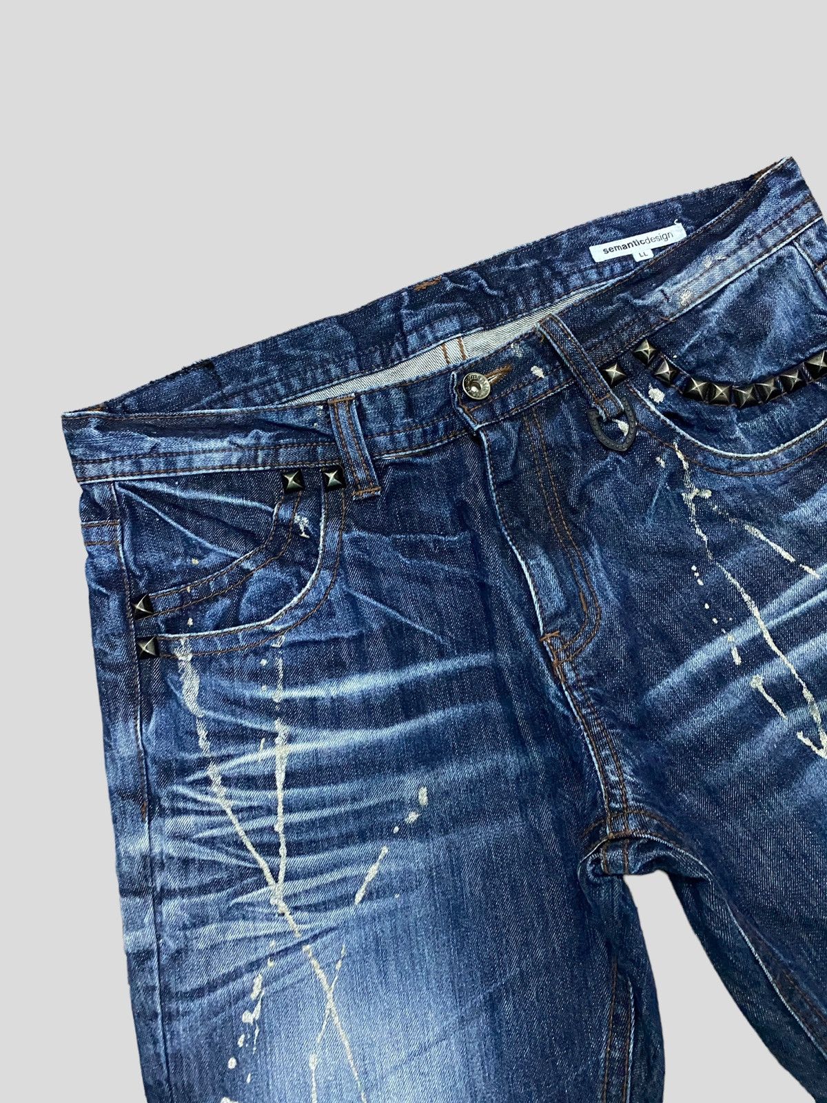 Vintage VINTAGE SEMANTIC DESIGN STUD GLITTER SPLASH DENIM Size US 32 / EU 48 - 7 Thumbnail