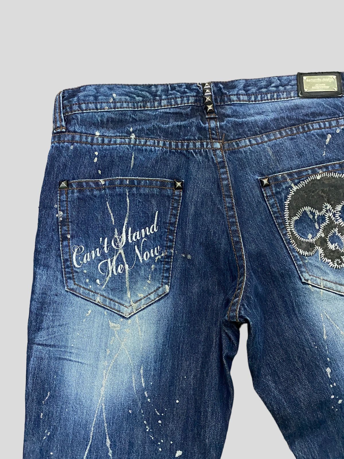 Vintage VINTAGE SEMANTIC DESIGN STUD GLITTER SPLASH DENIM Size US 32 / EU 48 - 13 Thumbnail