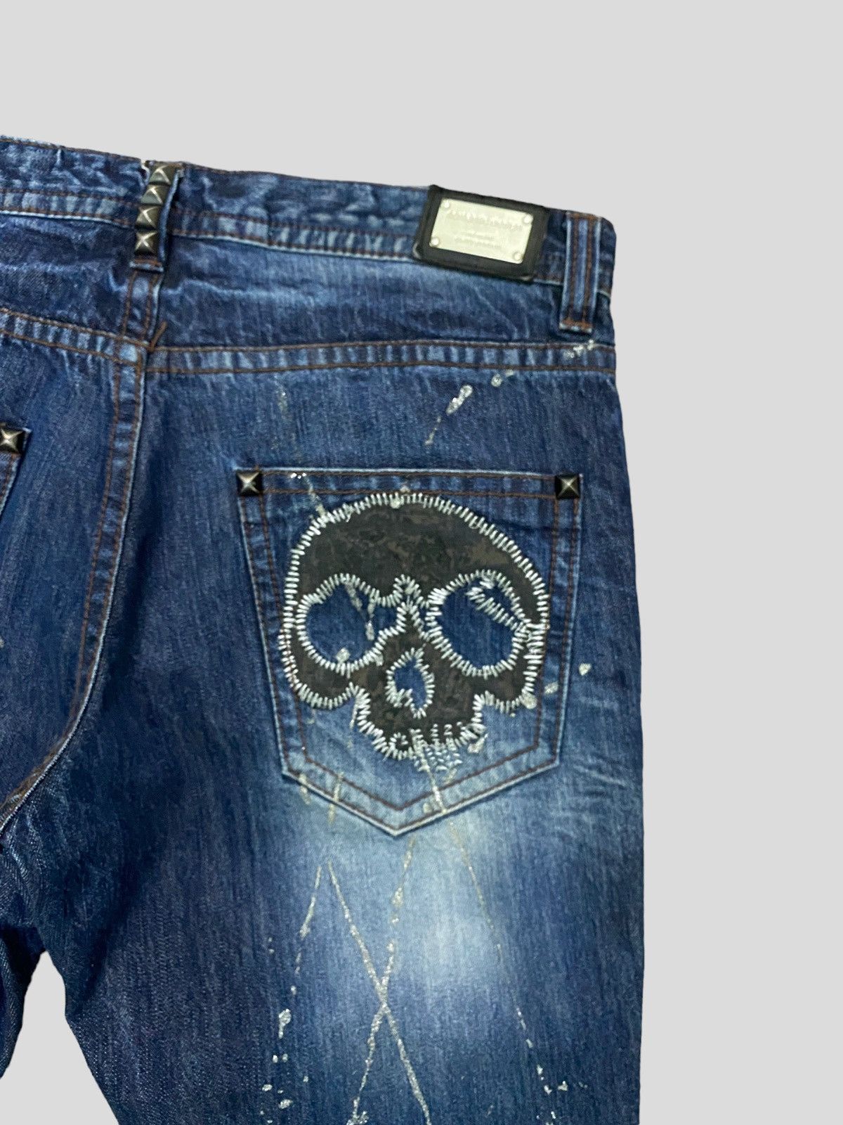 Vintage VINTAGE SEMANTIC DESIGN STUD GLITTER SPLASH DENIM Size US 32 / EU 48 - 12 Thumbnail