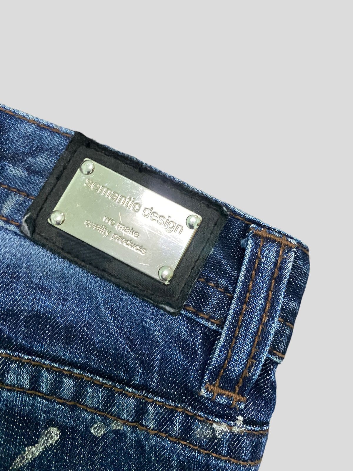 Vintage VINTAGE SEMANTIC DESIGN STUD GLITTER SPLASH DENIM Size US 32 / EU 48 - 14 Thumbnail