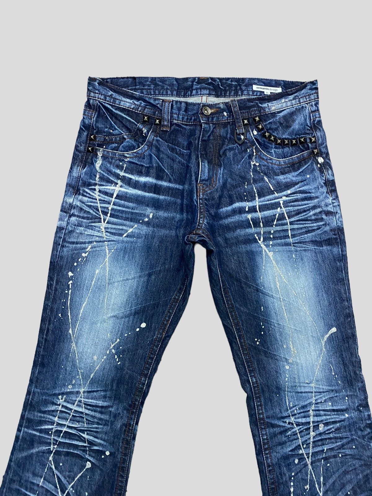 Vintage VINTAGE SEMANTIC DESIGN STUD GLITTER SPLASH DENIM Size US 32 / EU 48 - 5 Thumbnail