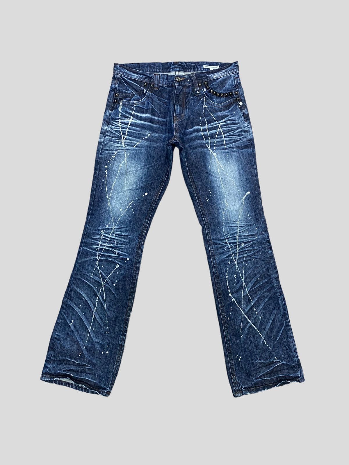 Vintage VINTAGE SEMANTIC DESIGN STUD GLITTER SPLASH DENIM Size US 32 / EU 48 - 2 Thumbnail