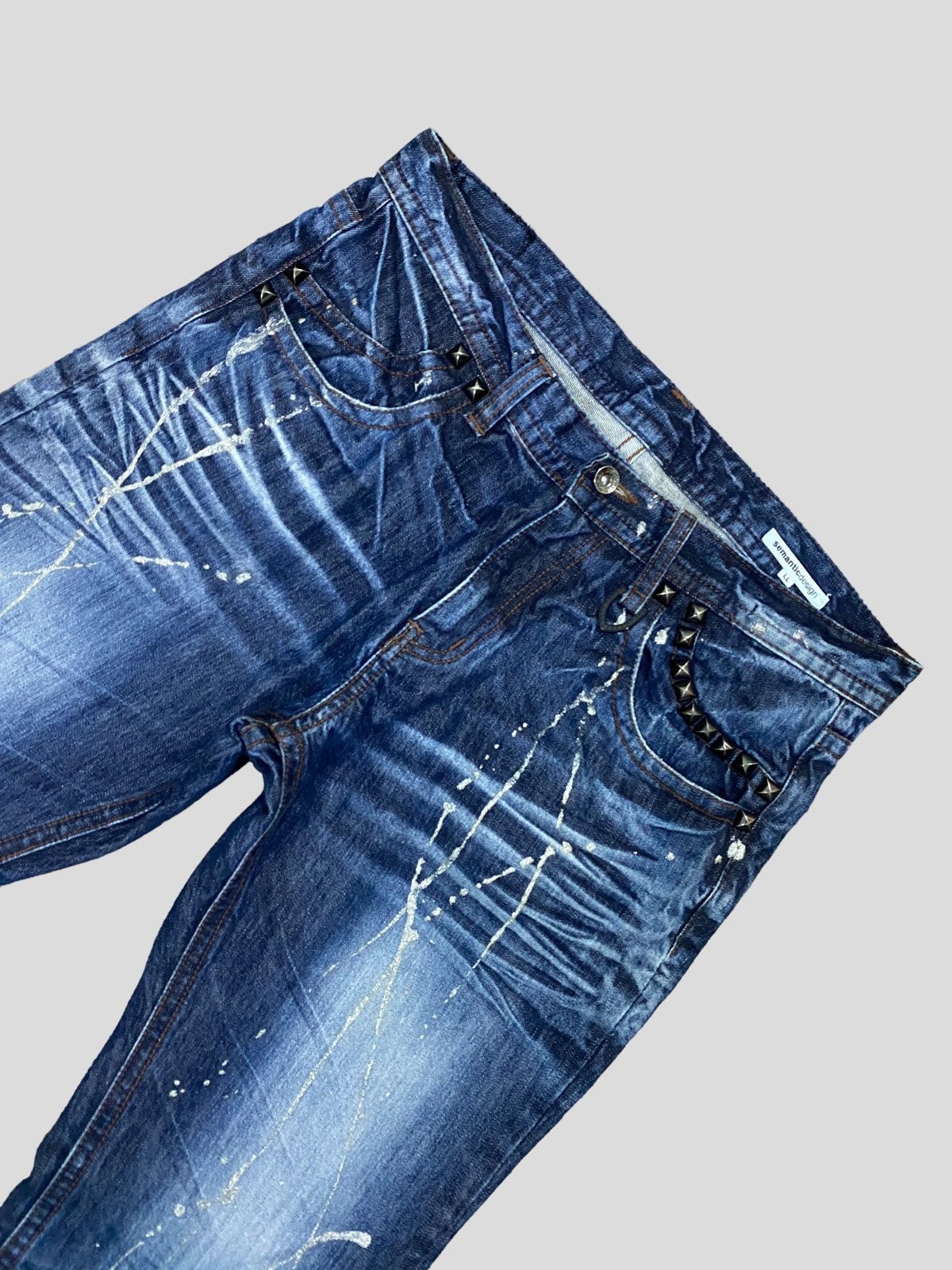 Vintage VINTAGE SEMANTIC DESIGN STUD GLITTER SPLASH DENIM Size US 32 / EU 48 - 3 Thumbnail