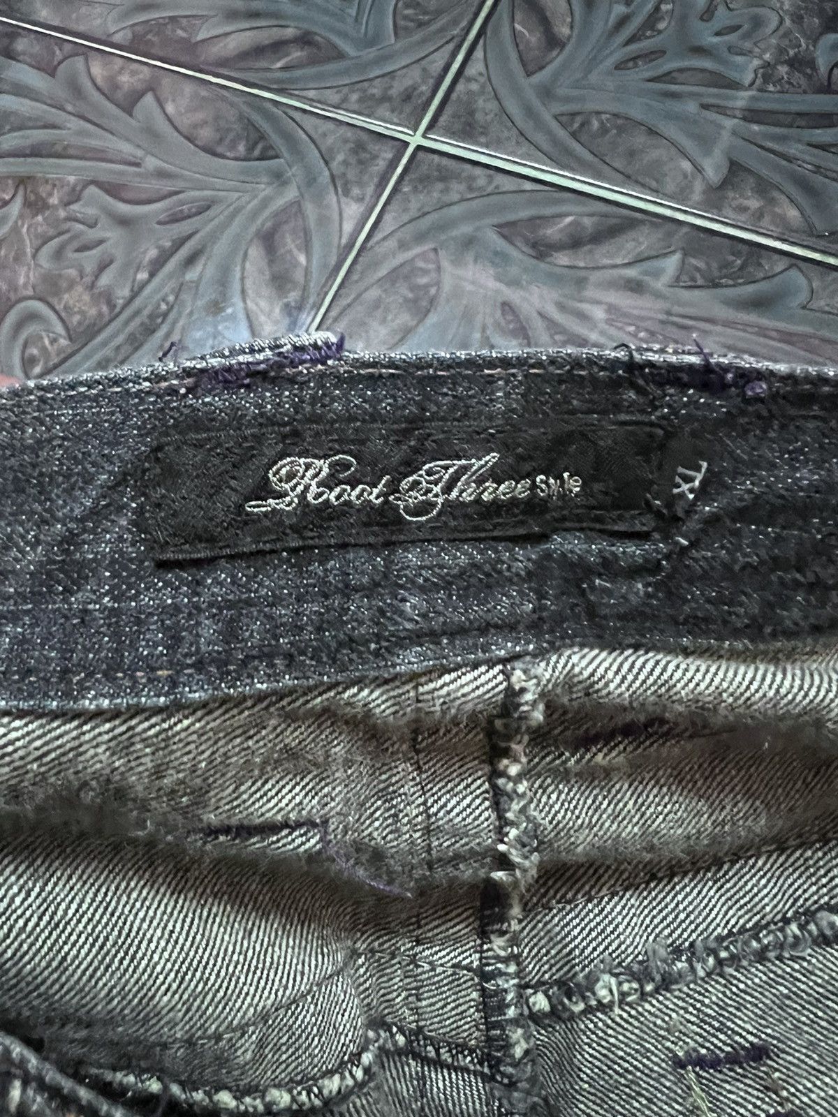 Japanese Brand × Vintage FLARED💥ROOT THREE DISTRESSED DENIM PANT Size US 34 / EU 50 - 7 Thumbnail