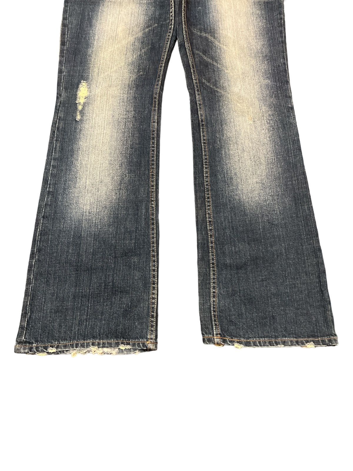Japanese Brand × Vintage FLARED💥ROOT THREE DISTRESSED DENIM PANT Size US 34 / EU 50 - 4 Thumbnail