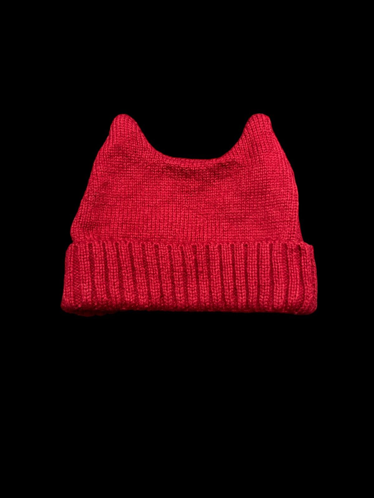 image of Avant Garde x Vintage Eagle Horn Red Beanie Cdg Style, Men's