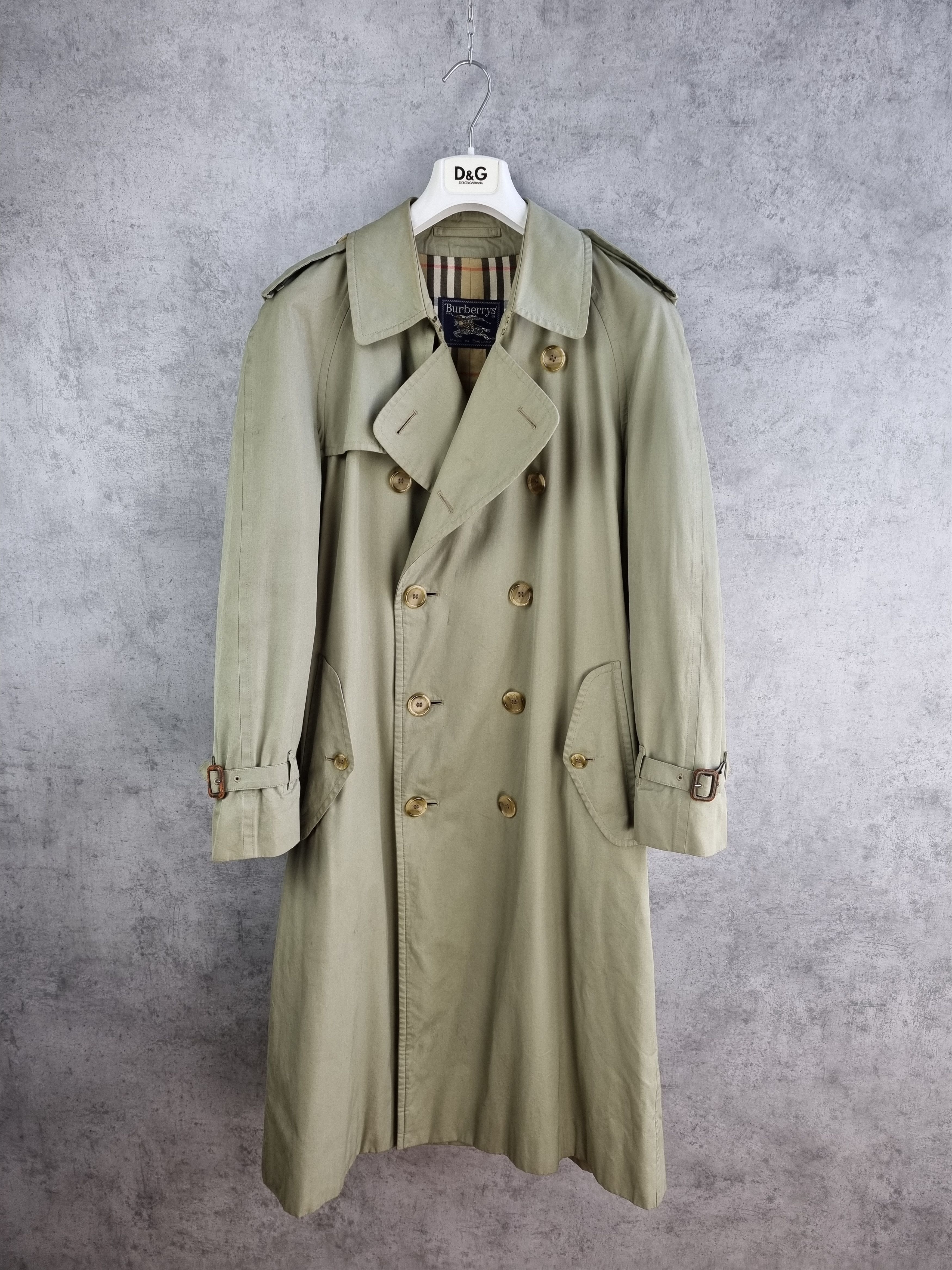 Burberry × Burberry Prorsum × Vintage 80s Burberrys Prorsum Trench Belted Coat Double Breasted Size US M / EU 48-50 / 2 - 6 Thumbnail