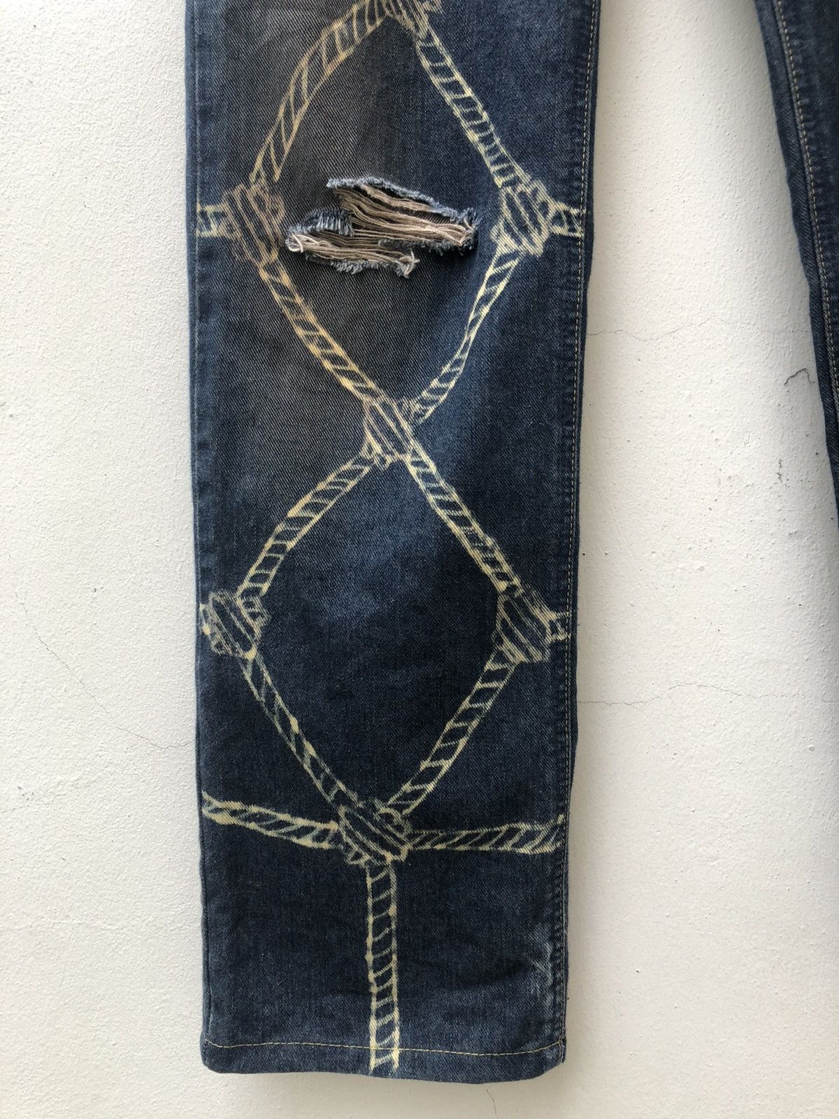 Lee Vintage Lee Japan Distressed Mesh Patchwork Denim Size US 29 - 10 Thumbnail