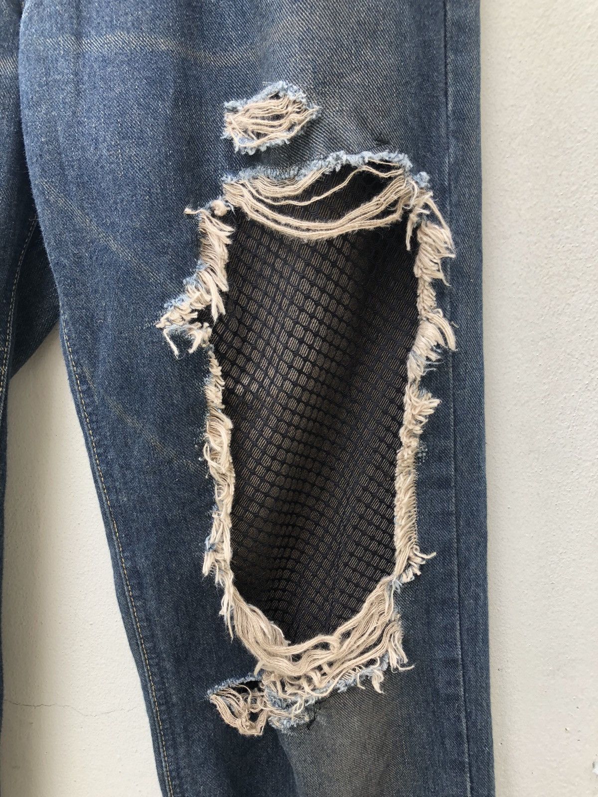 Lee Vintage Lee Japan Distressed Mesh Patchwork Denim Size US 29 - 12 Thumbnail