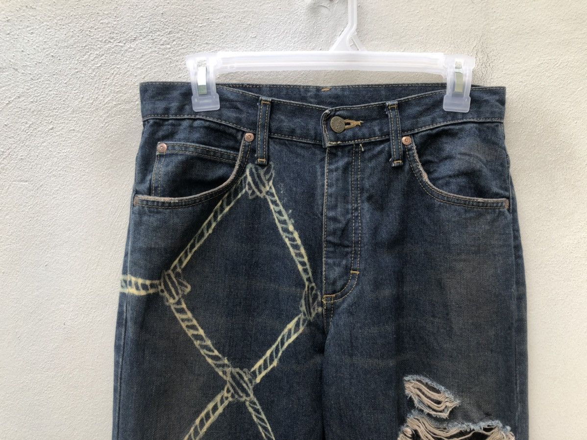 Lee Vintage Lee Japan Distressed Mesh Patchwork Denim Size US 29 - 7 Thumbnail