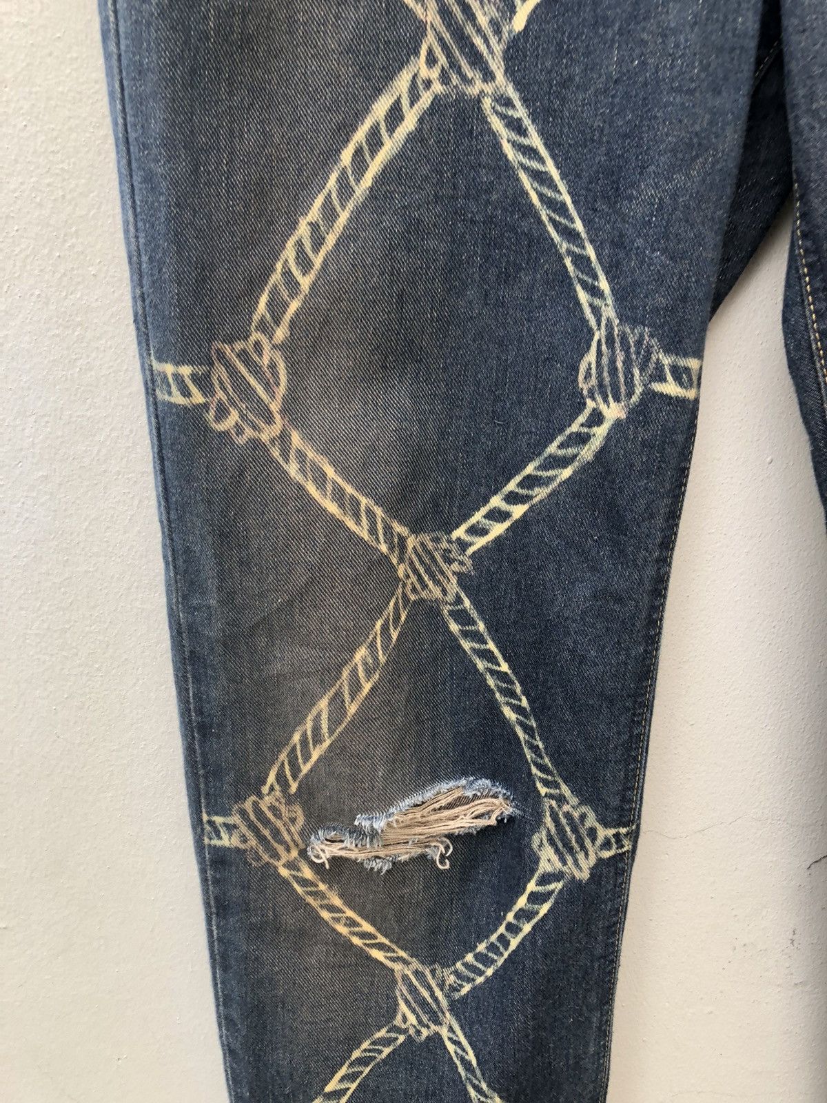 Lee Vintage Lee Japan Distressed Mesh Patchwork Denim Size US 29 - 9 Thumbnail
