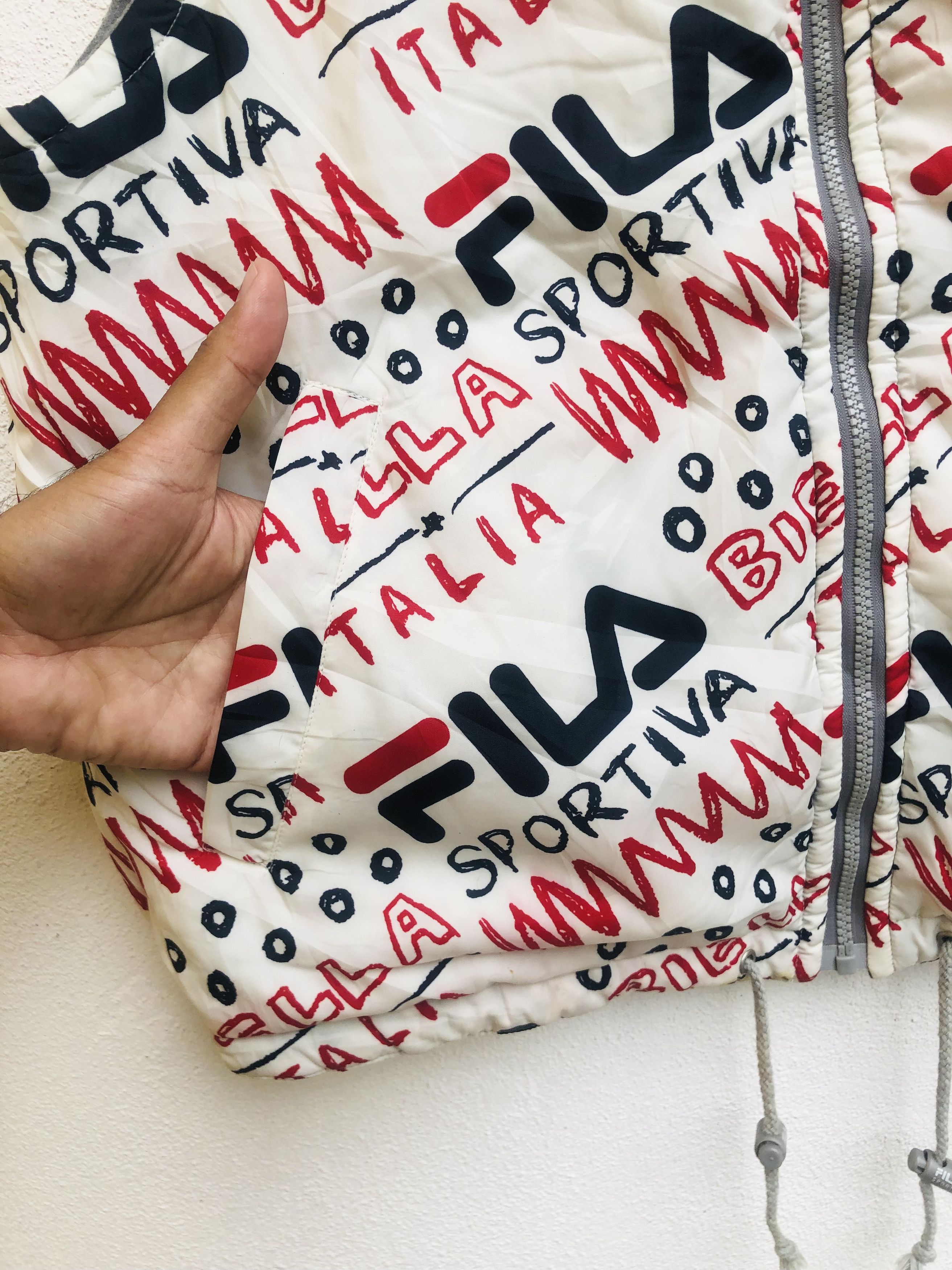 Japanese Brand × Vintage Vintage Fila Fullprint Reverse Bomber Vest Fashion Style Size US L / EU 52-54 / 3 - 5 Thumbnail