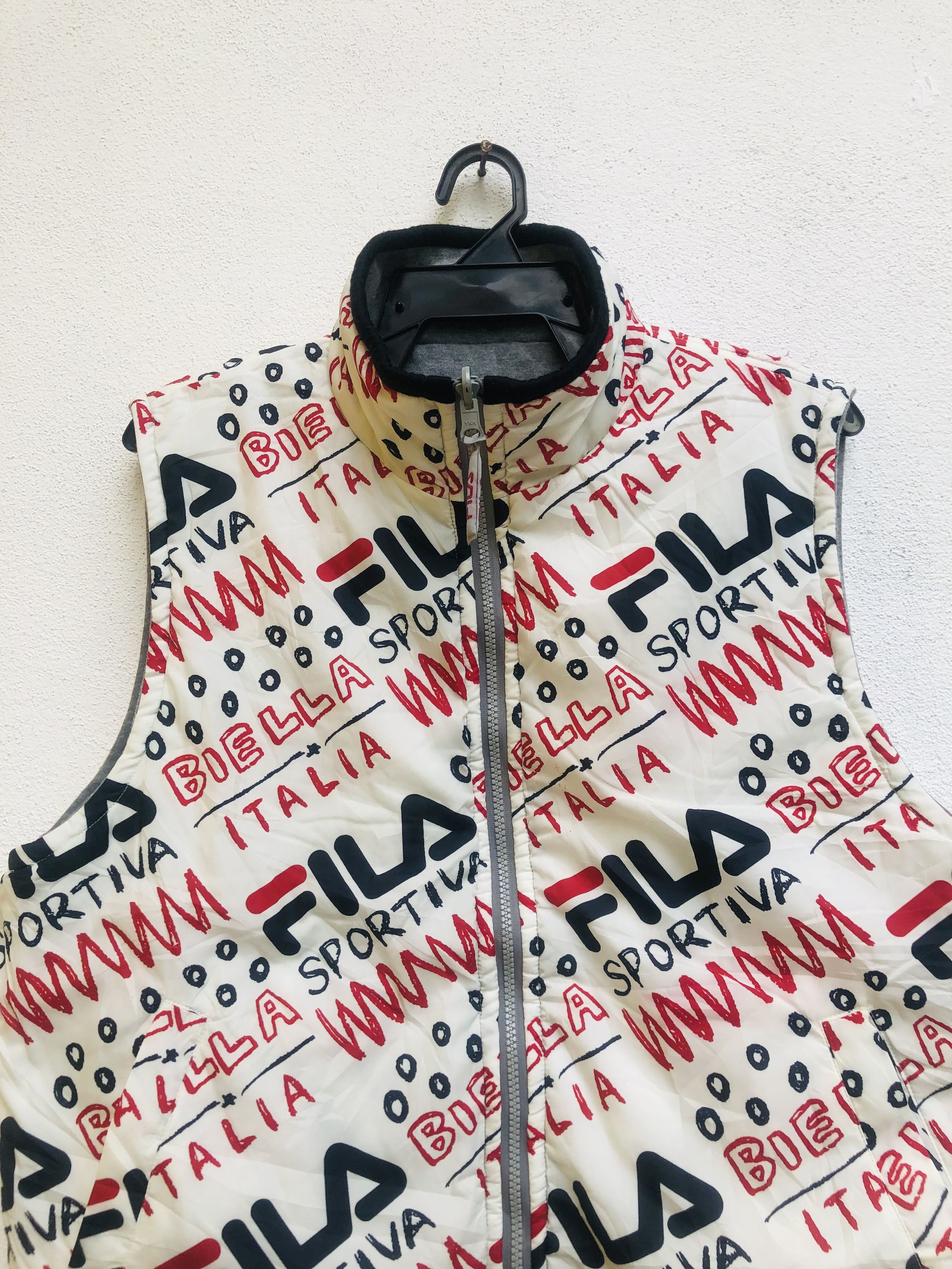 Japanese Brand × Vintage Vintage Fila Fullprint Reverse Bomber Vest Fashion Style Size US L / EU 52-54 / 3 - 3 Thumbnail