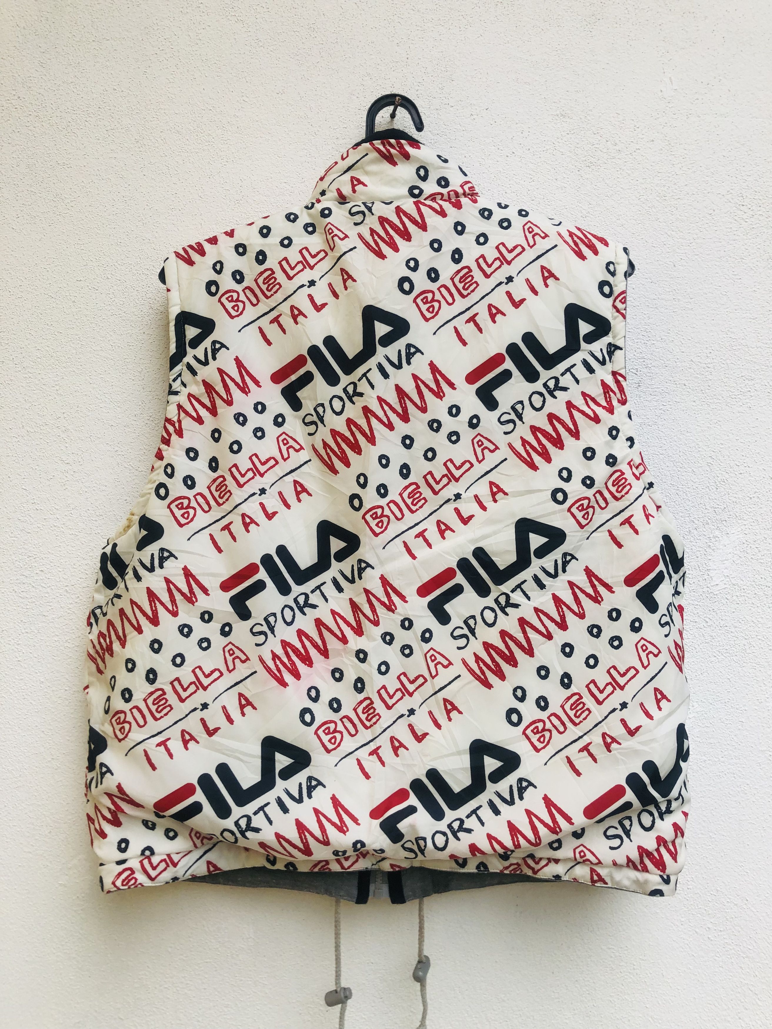 Japanese Brand × Vintage Vintage Fila Fullprint Reverse Bomber Vest Fashion Style Size US L / EU 52-54 / 3 - 2 Thumbnail