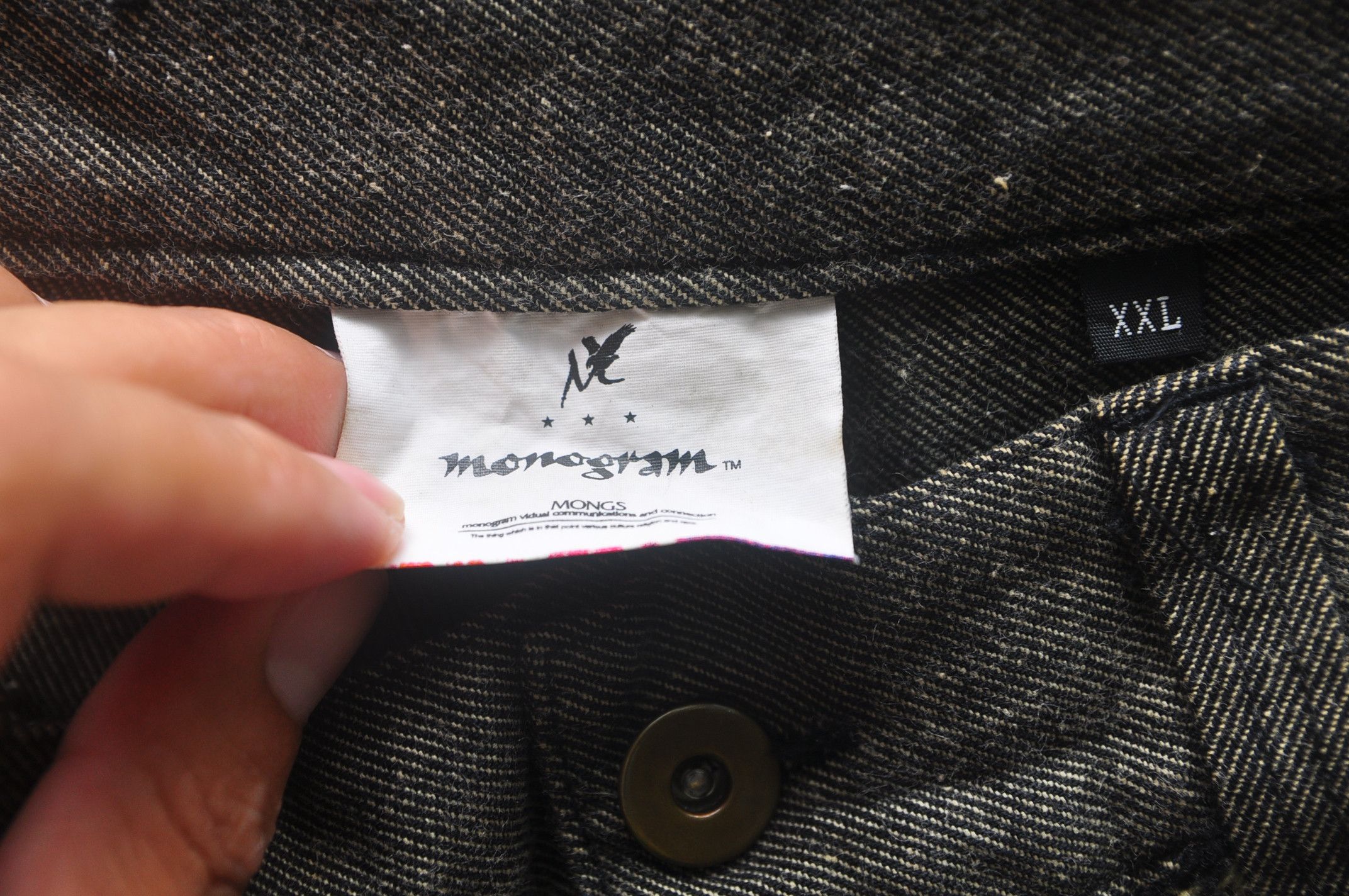 Designer × Japanese Brand Vintage Monogrm Distressed Denim Travis Scott Fashion Style Size US 34 / EU 50 - 5 Thumbnail