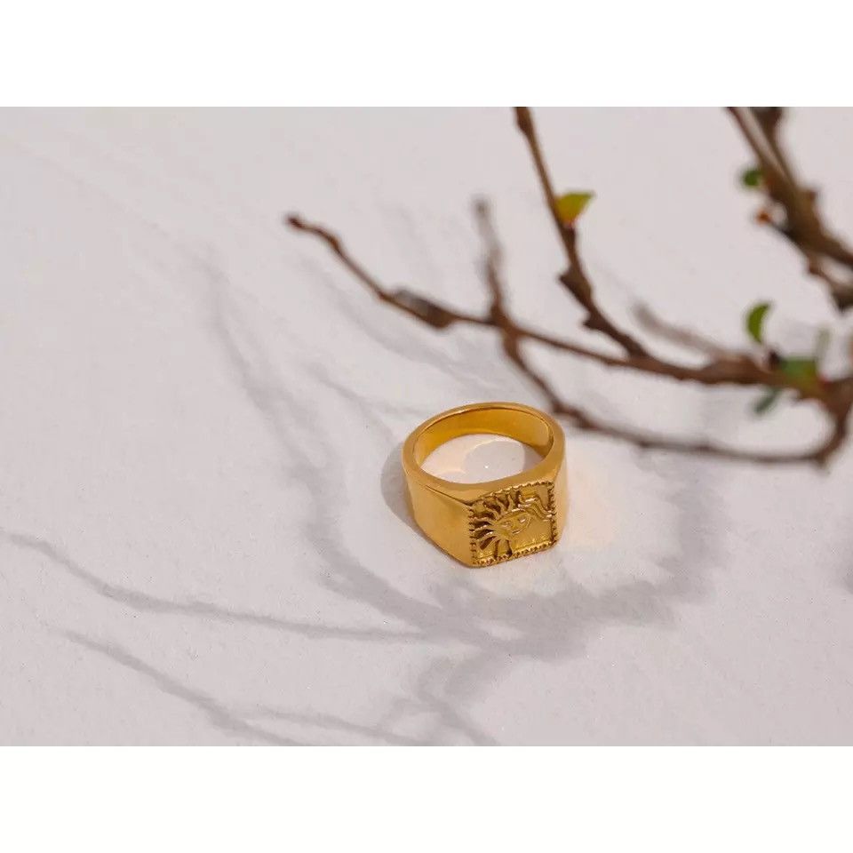 Jewelry Sun Abstract Stainless Steel Ring Size ONE SIZE - 2 Thumbnail