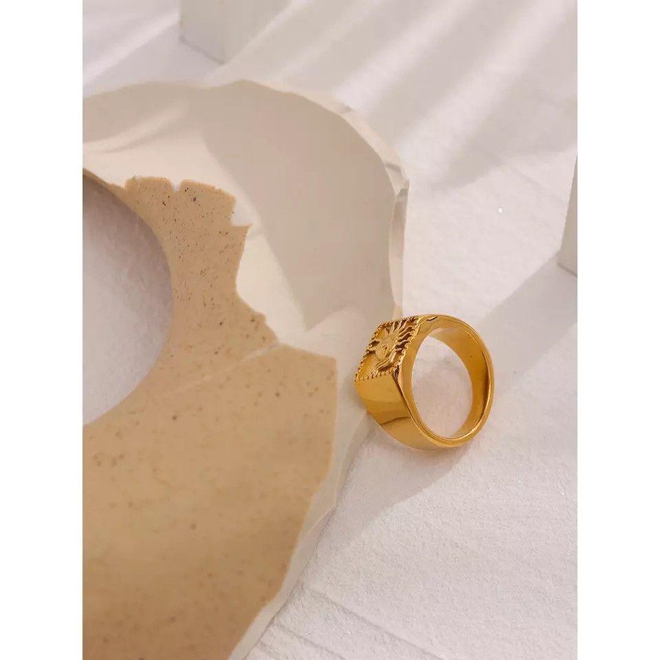 Jewelry Sun Abstract Stainless Steel Ring Size ONE SIZE - 1 Thumbnail