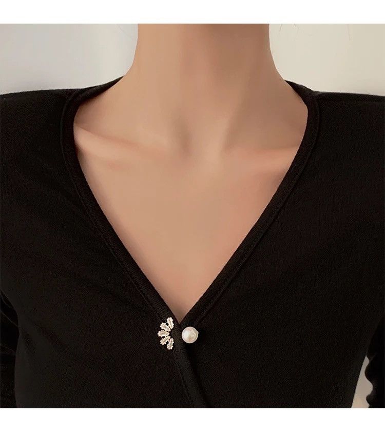 Jewelry Pearl High-Grade Women's Anti Slip Brooch Size ONE SIZE - 3 Thumbnail