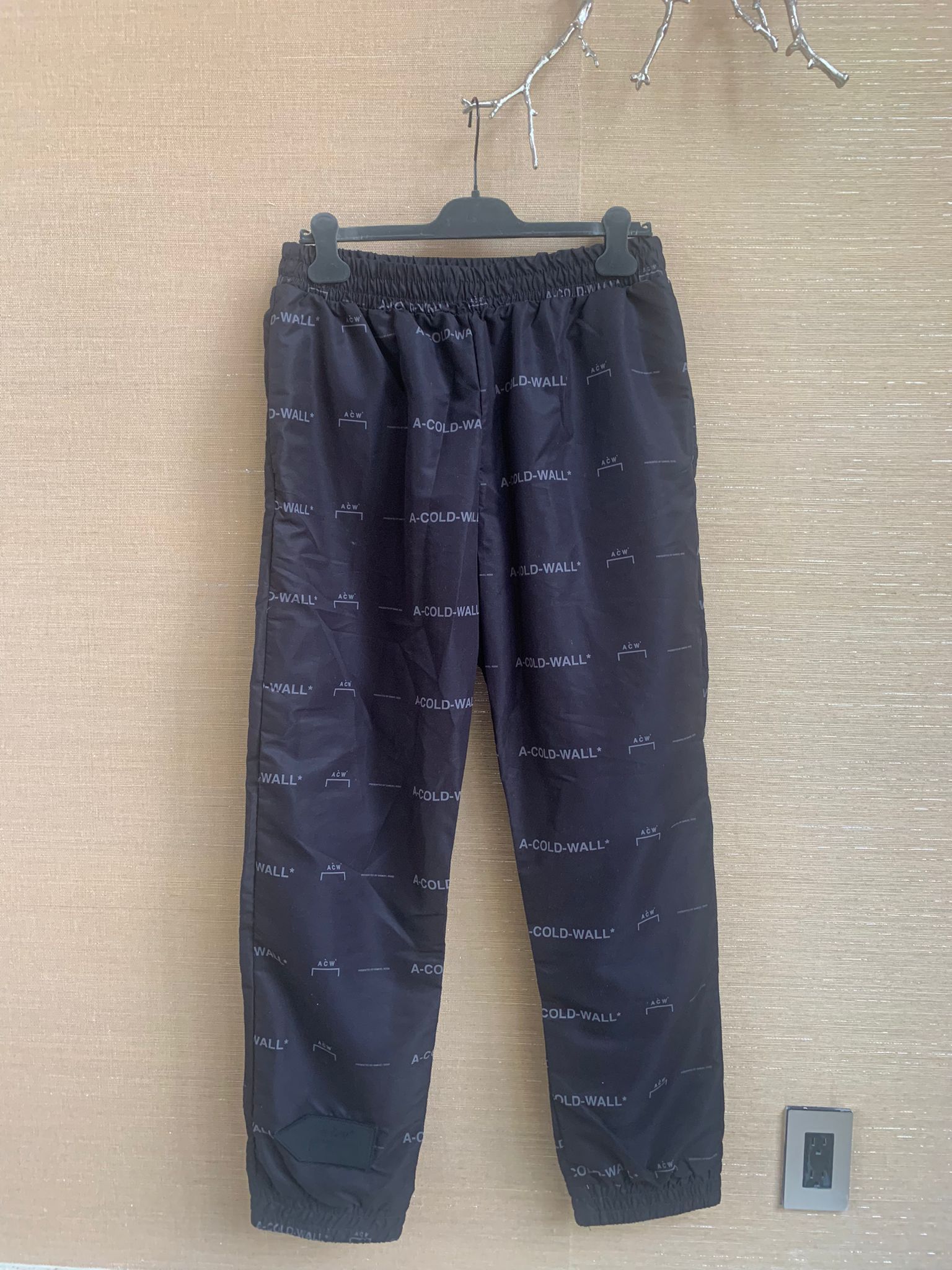 image of A Cold Wall Logo All Over Pants In Black, Men's (Size 36)