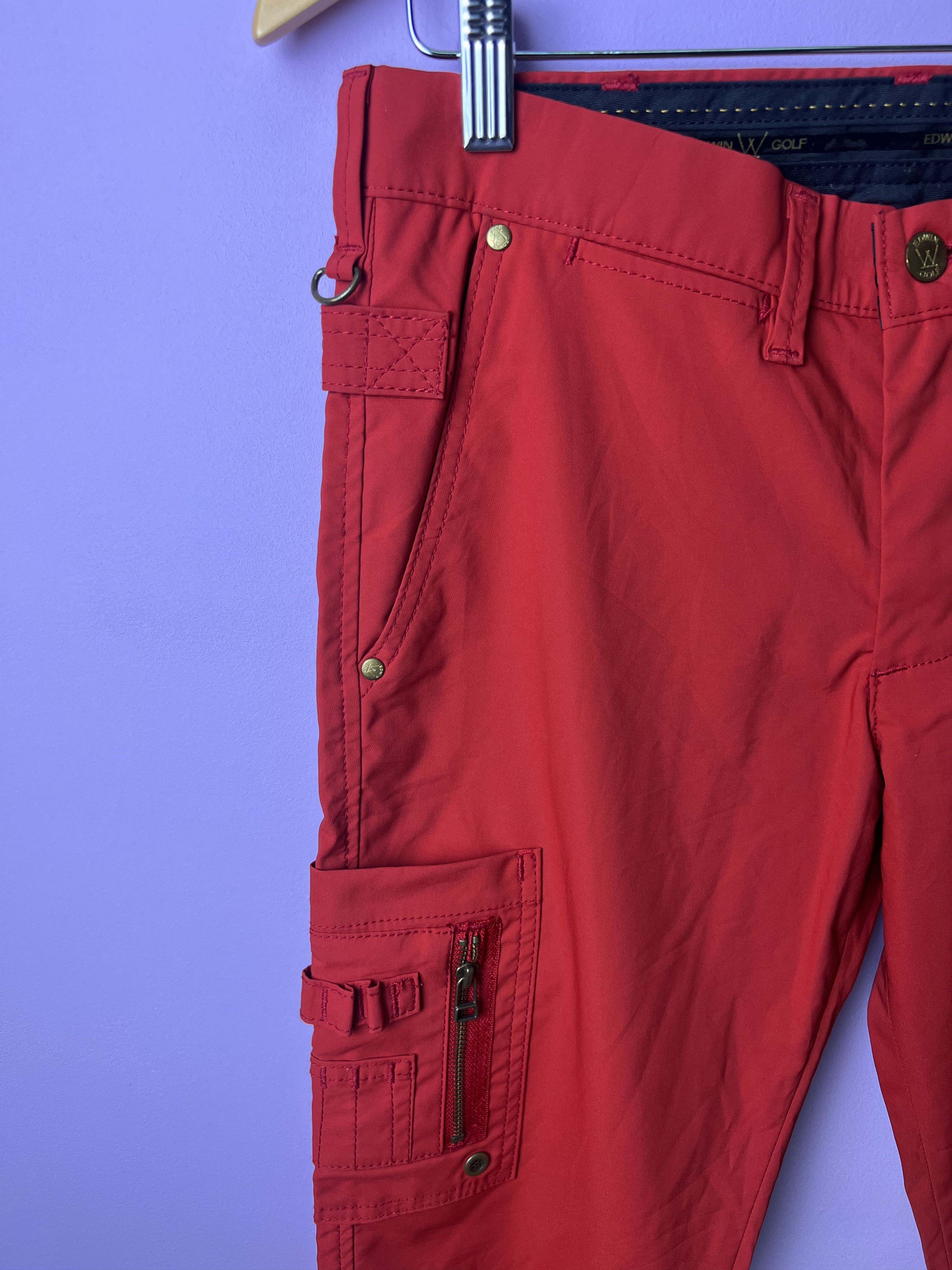 Edwin 🔥Red Edwin Golf Light Bondage Cargo Pants Size US 31 - 6 Thumbnail