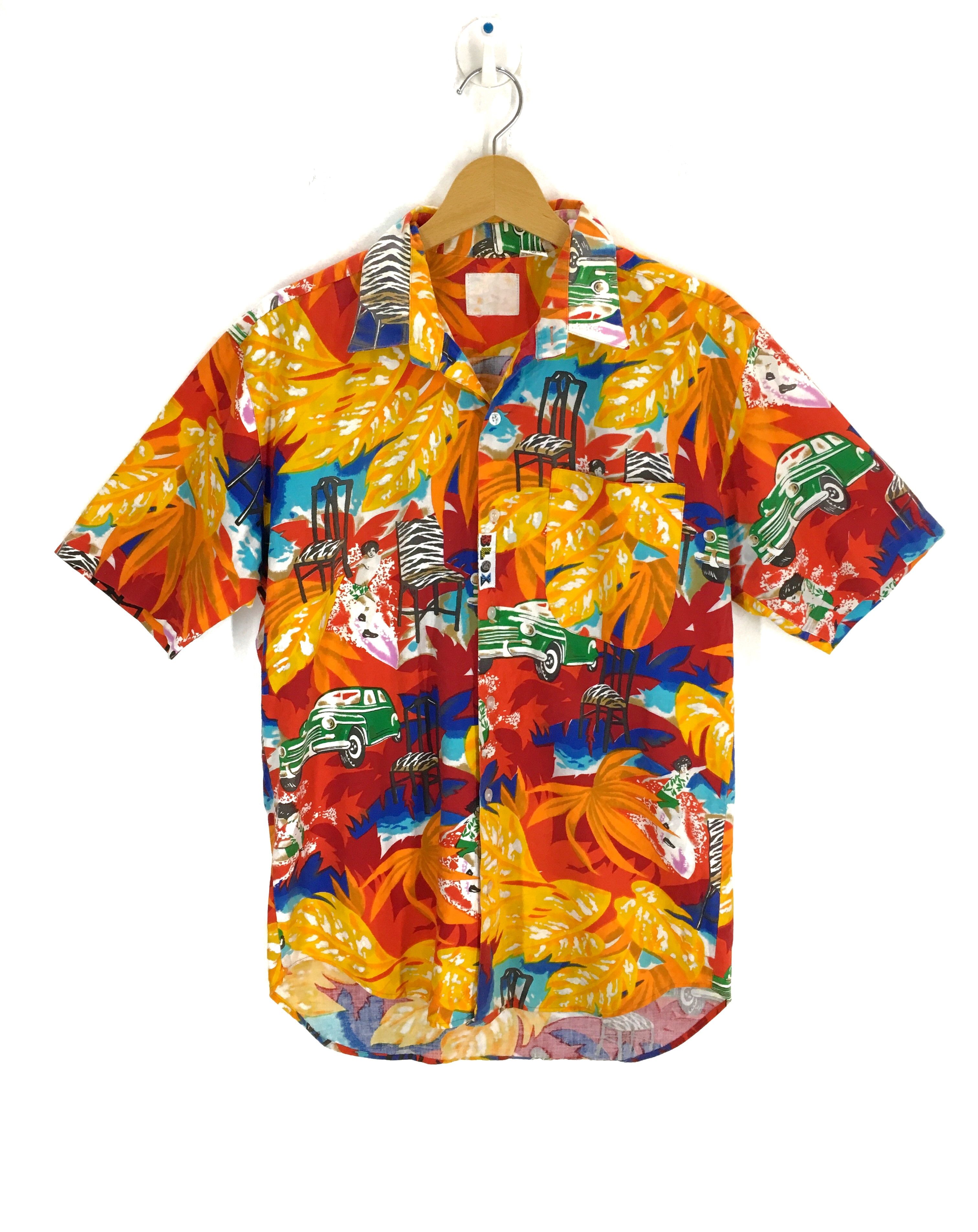 Vintage Vintage BLOX Hawaii Cars Floral Abstract Hawaiian Shirt Size US M / EU 48-50 / 2 - 1 Thumbnail
