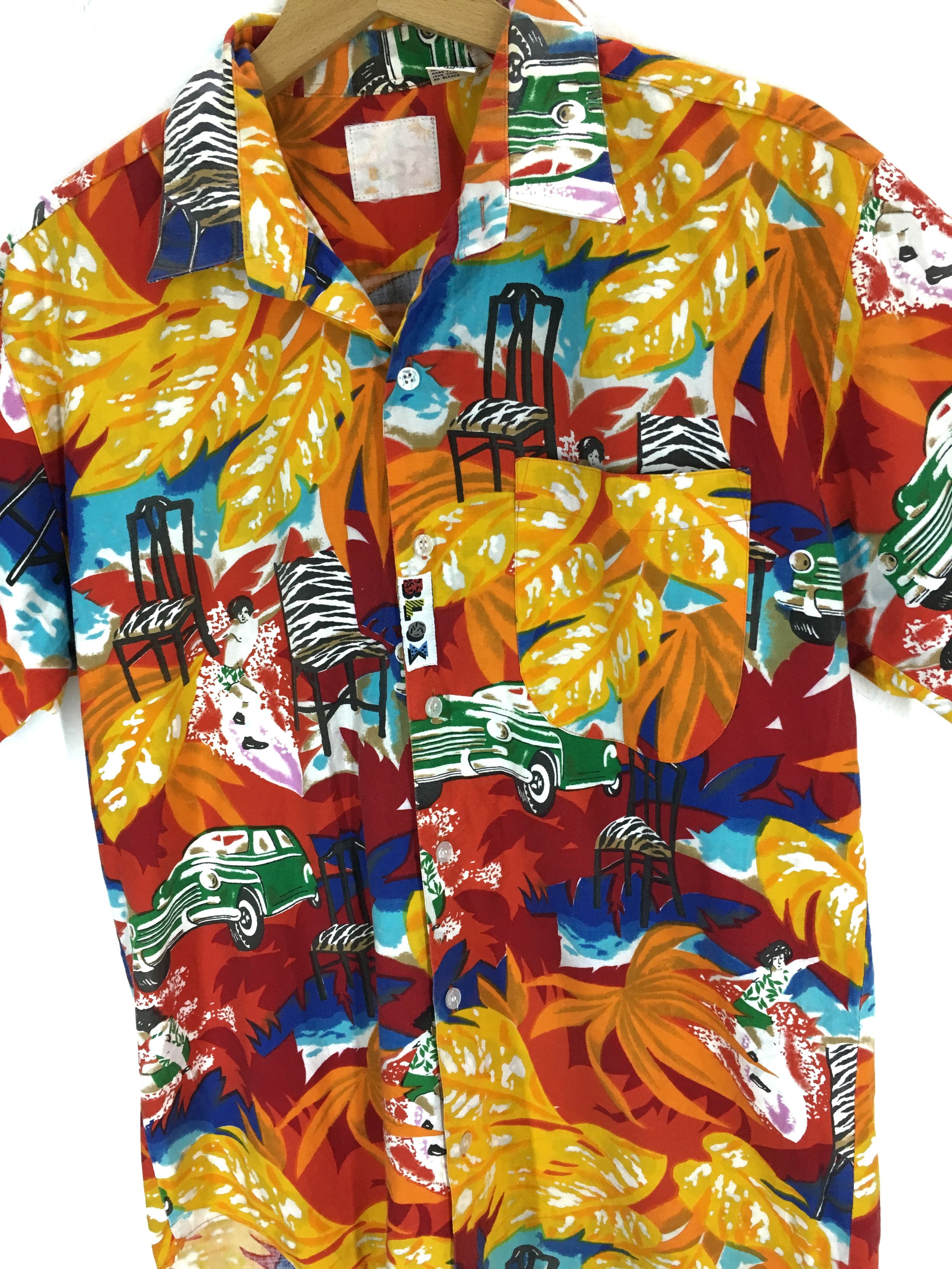 Vintage Vintage BLOX Hawaii Cars Floral Abstract Hawaiian Shirt Size US M / EU 48-50 / 2 - 3 Thumbnail