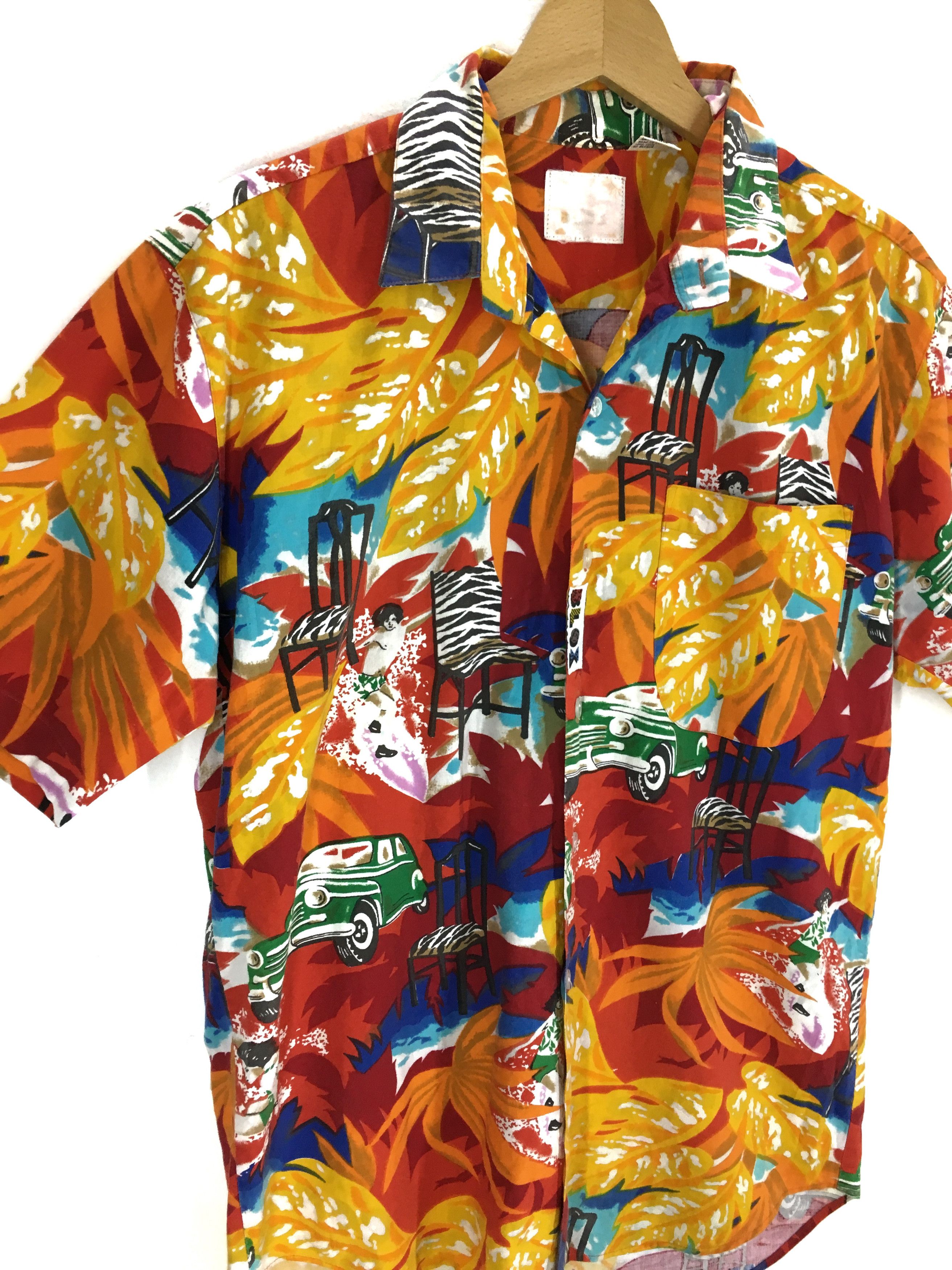 Vintage Vintage BLOX Hawaii Cars Floral Abstract Hawaiian Shirt Size US M / EU 48-50 / 2 - 2 Thumbnail