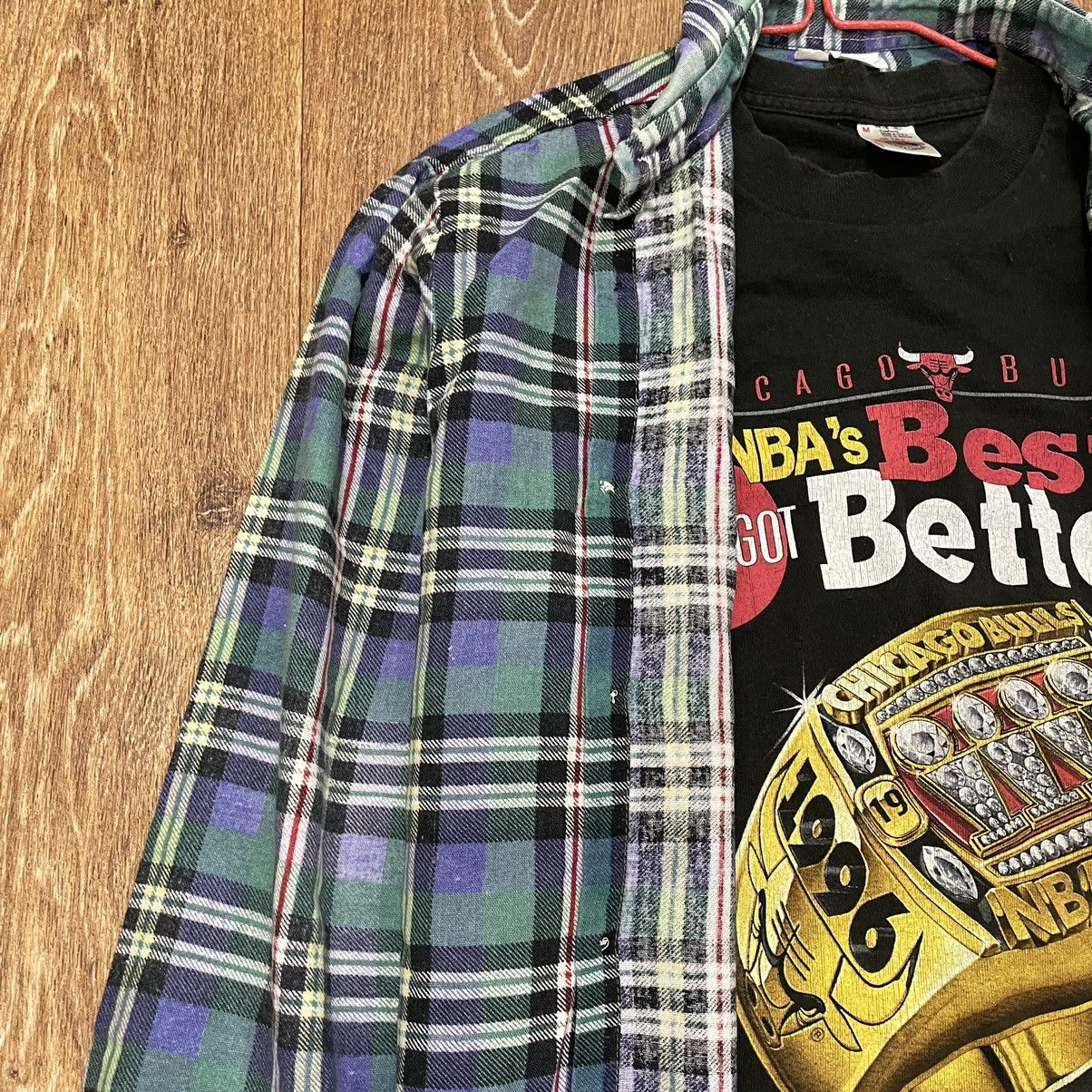 Vintage Vintage 90s Plaid Shirt Blue Shadow Grunge Oversized Logo M Size US M / EU 48-50 / 2 - 5 Thumbnail