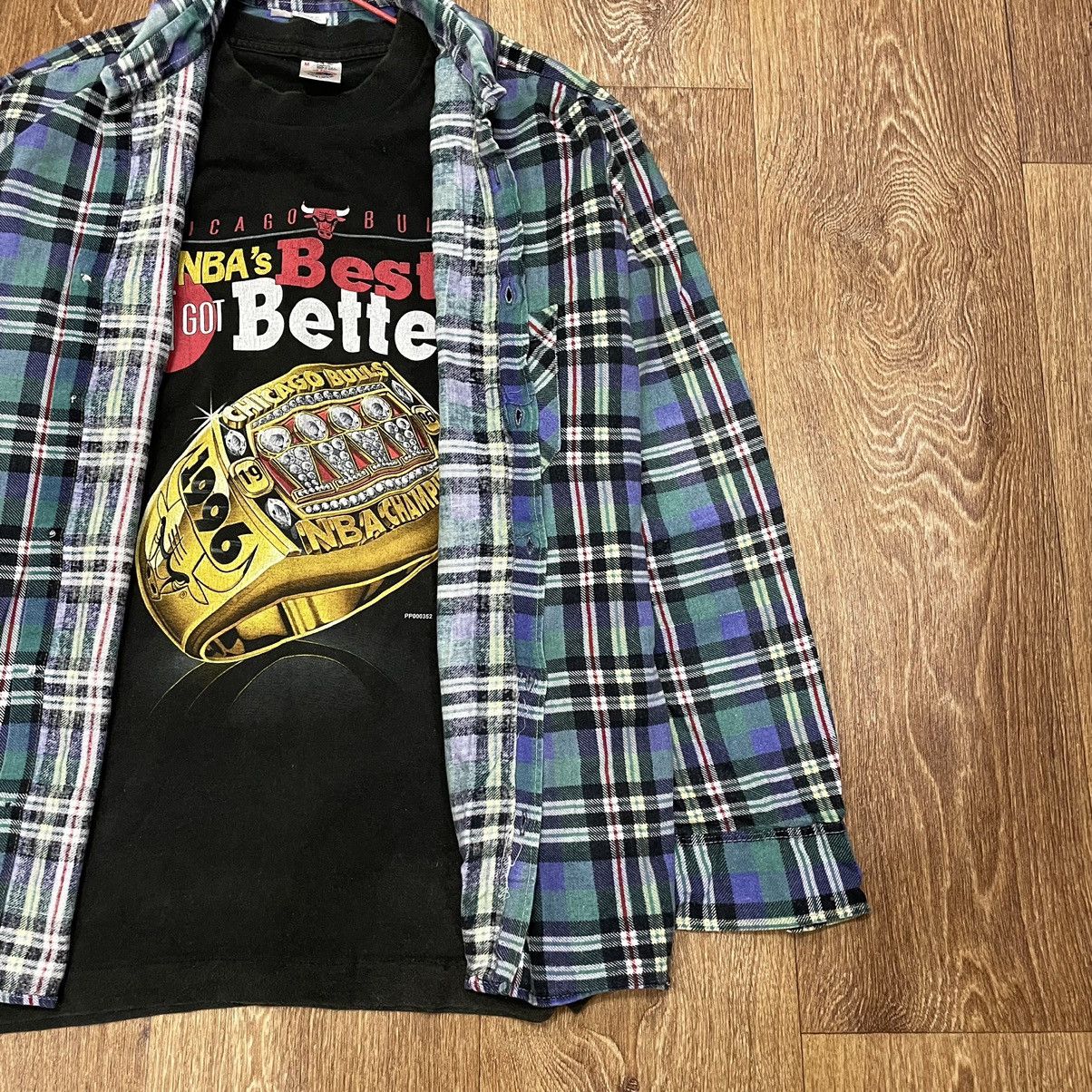 Vintage Vintage 90s Plaid Shirt Blue Shadow Grunge Oversized Logo M Size US M / EU 48-50 / 2 - 3 Thumbnail