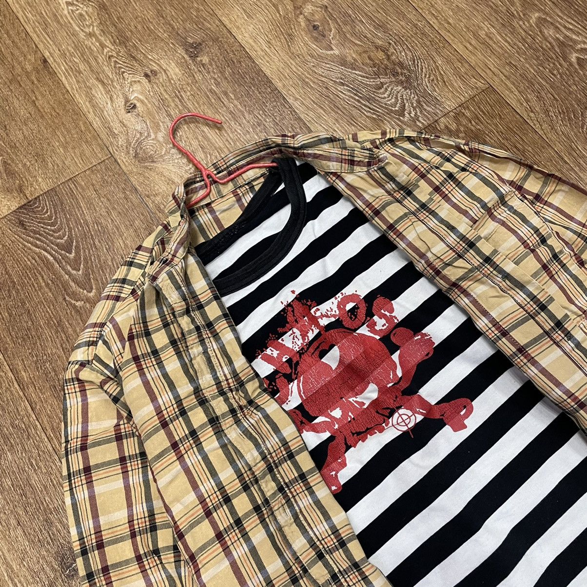 Vintage Vintage 90s Cream Plaid Shirt Oversized Grunge Preppy Logo S Size US S / EU 44-46 / 1 - 5 Thumbnail